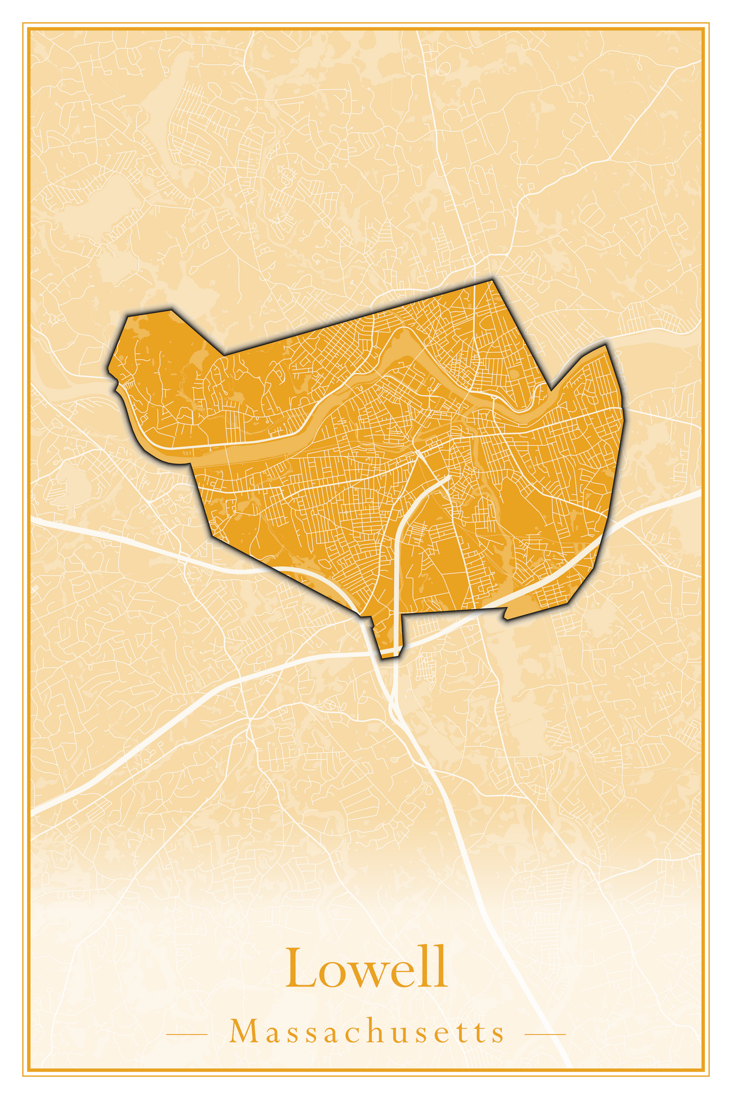 Massachusetts Towns - Street Map (Lincoln - Lowell)