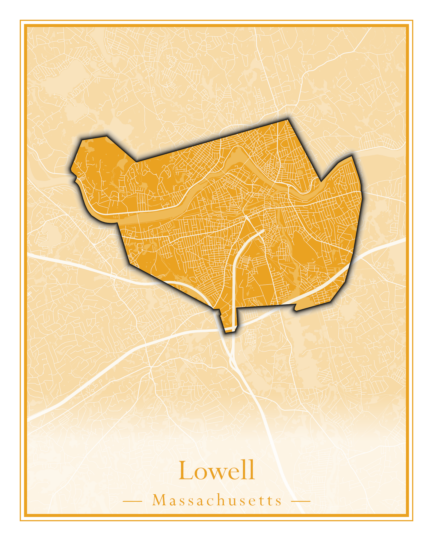 Massachusetts Towns - Street Map (Lincoln - Lowell)