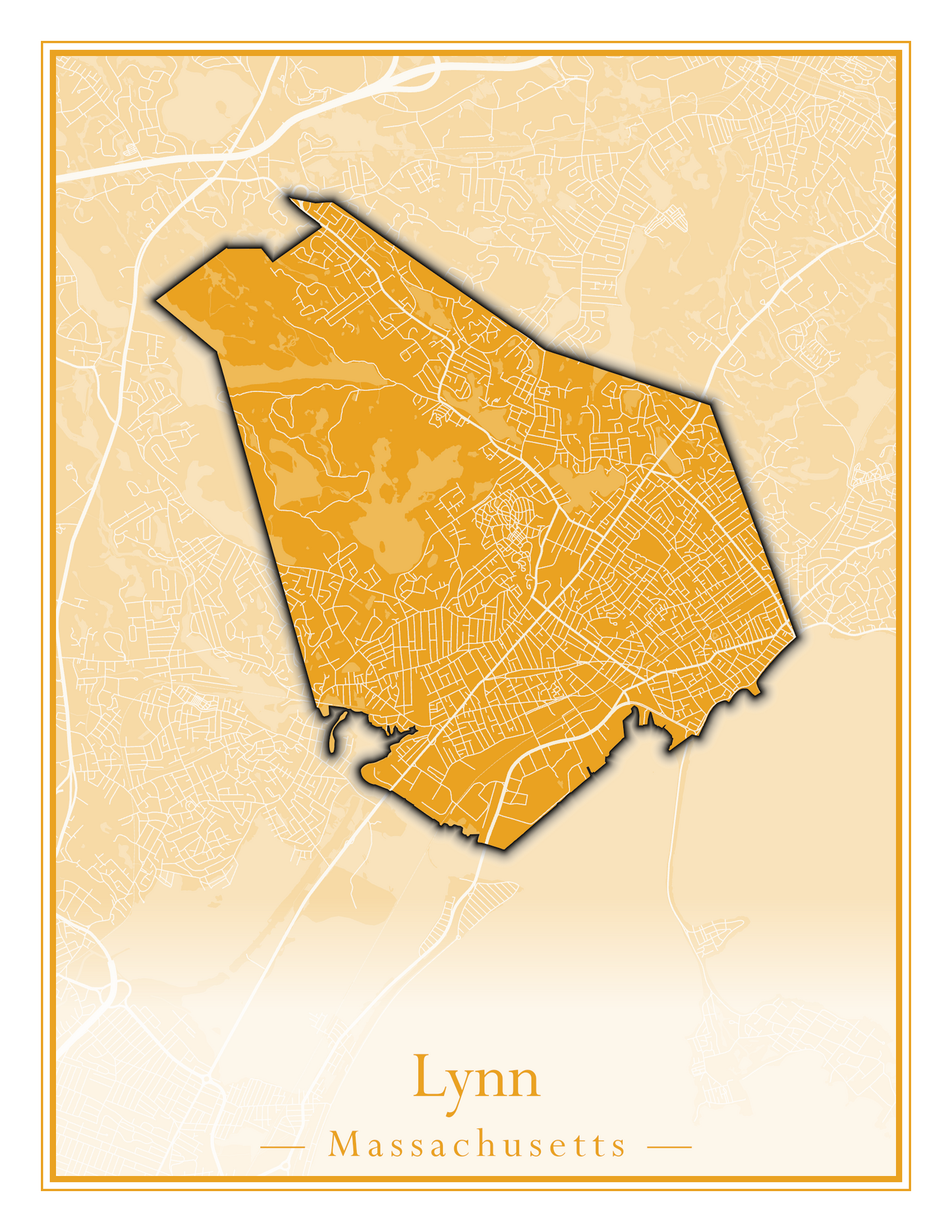 Massachusetts Towns - Street Map (Ludlow - Lynnfield)