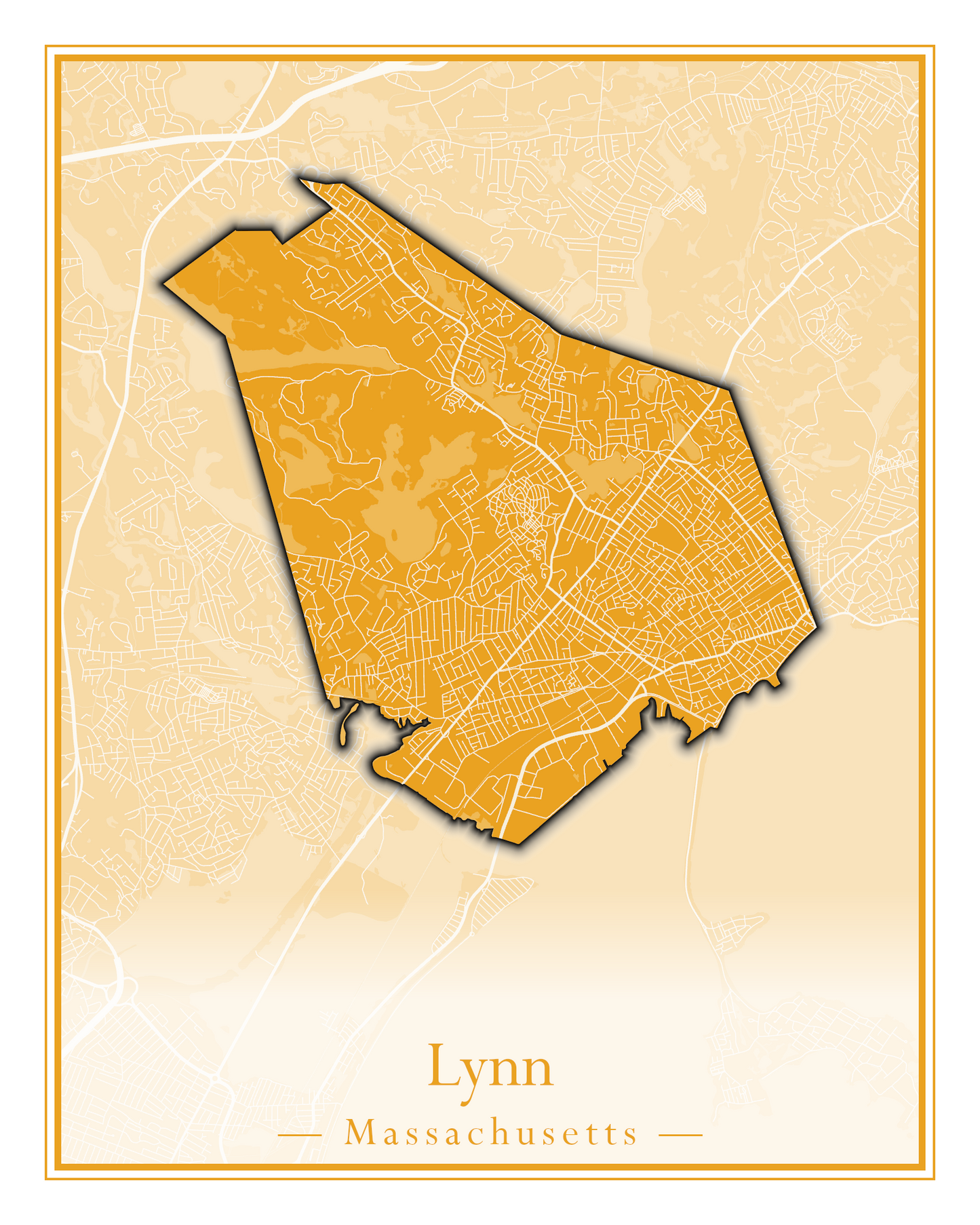 Massachusetts Towns - Street Map (Ludlow - Lynnfield)