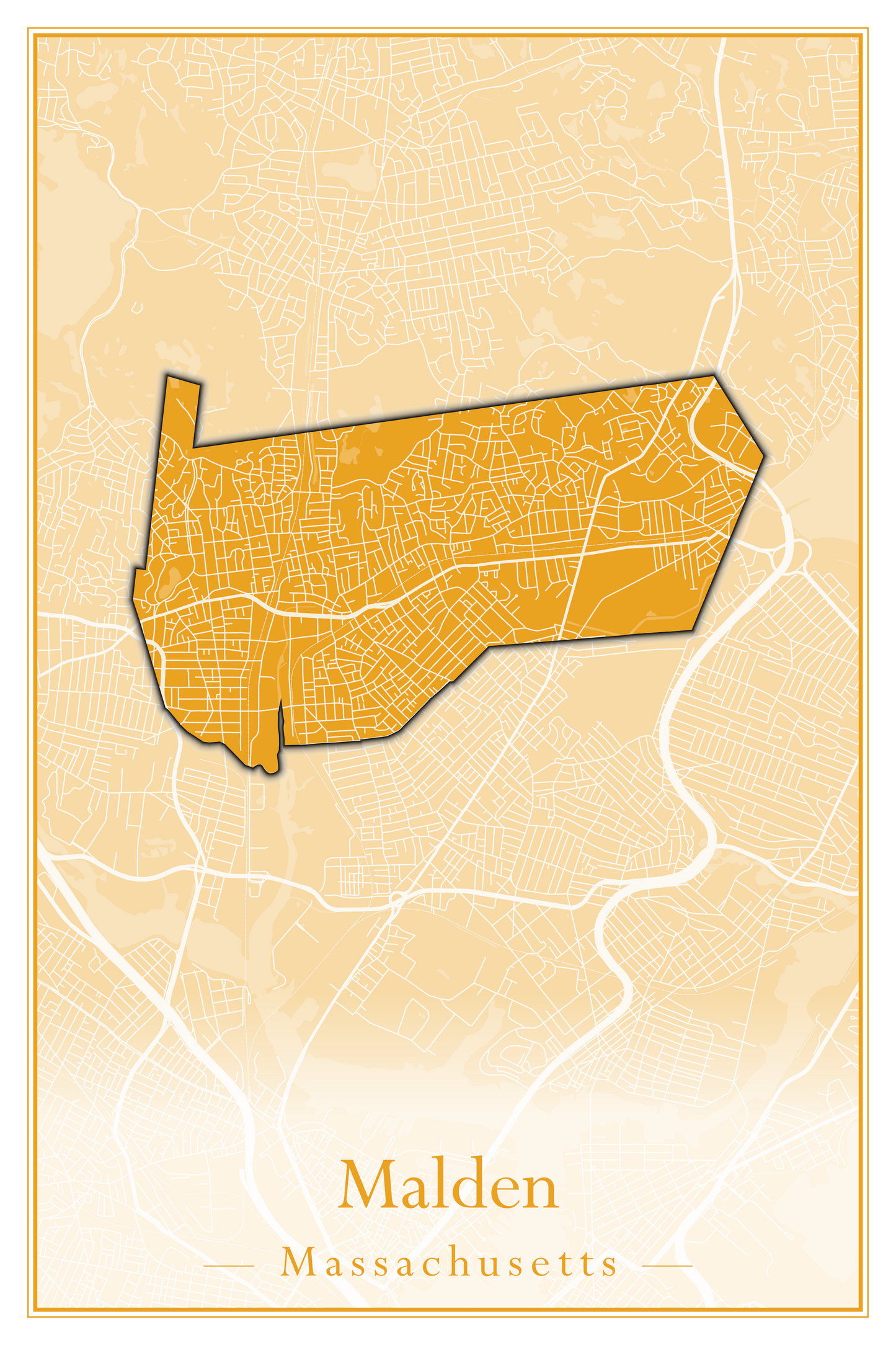 Massachusetts Towns - Street Map (Malden - Marblehead)