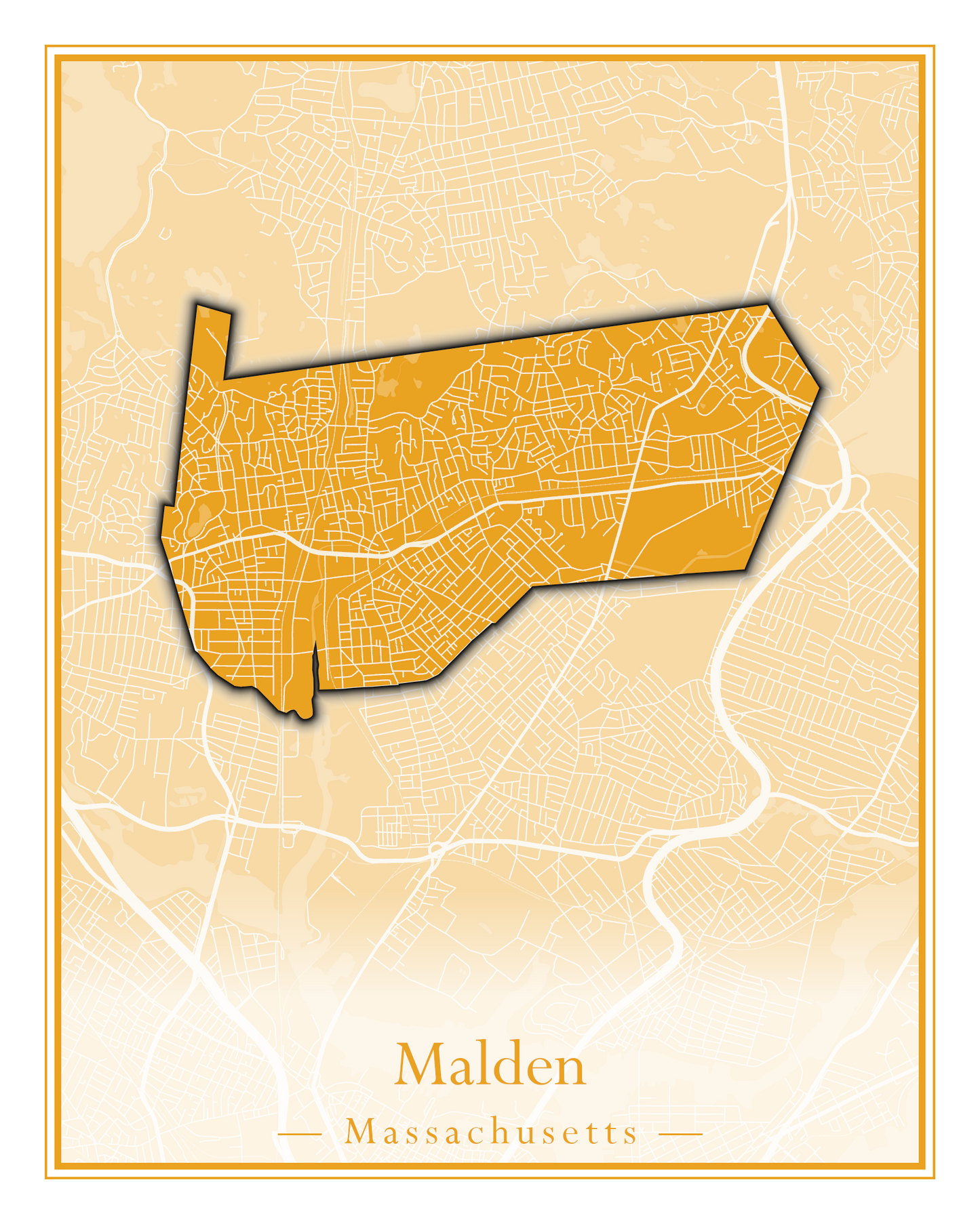 Massachusetts Towns - Street Map (Malden - Marblehead)