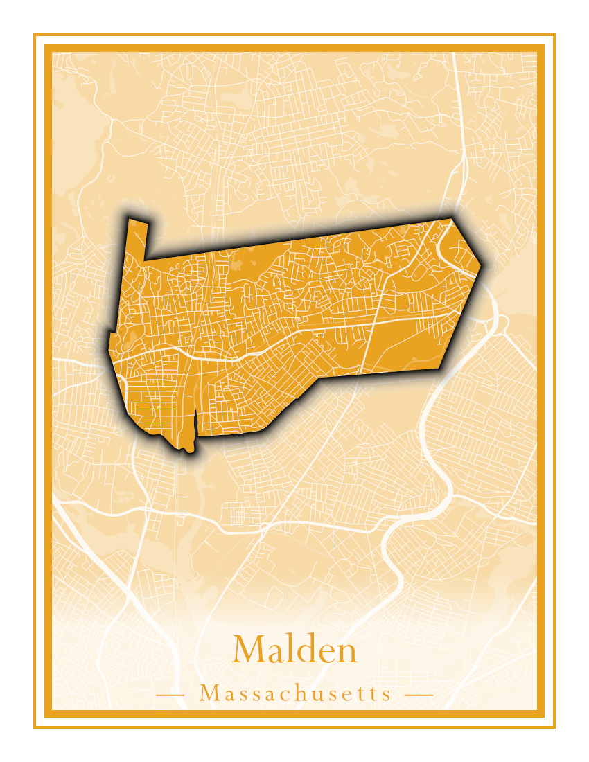 Massachusetts Towns - Street Map (Malden - Marblehead)