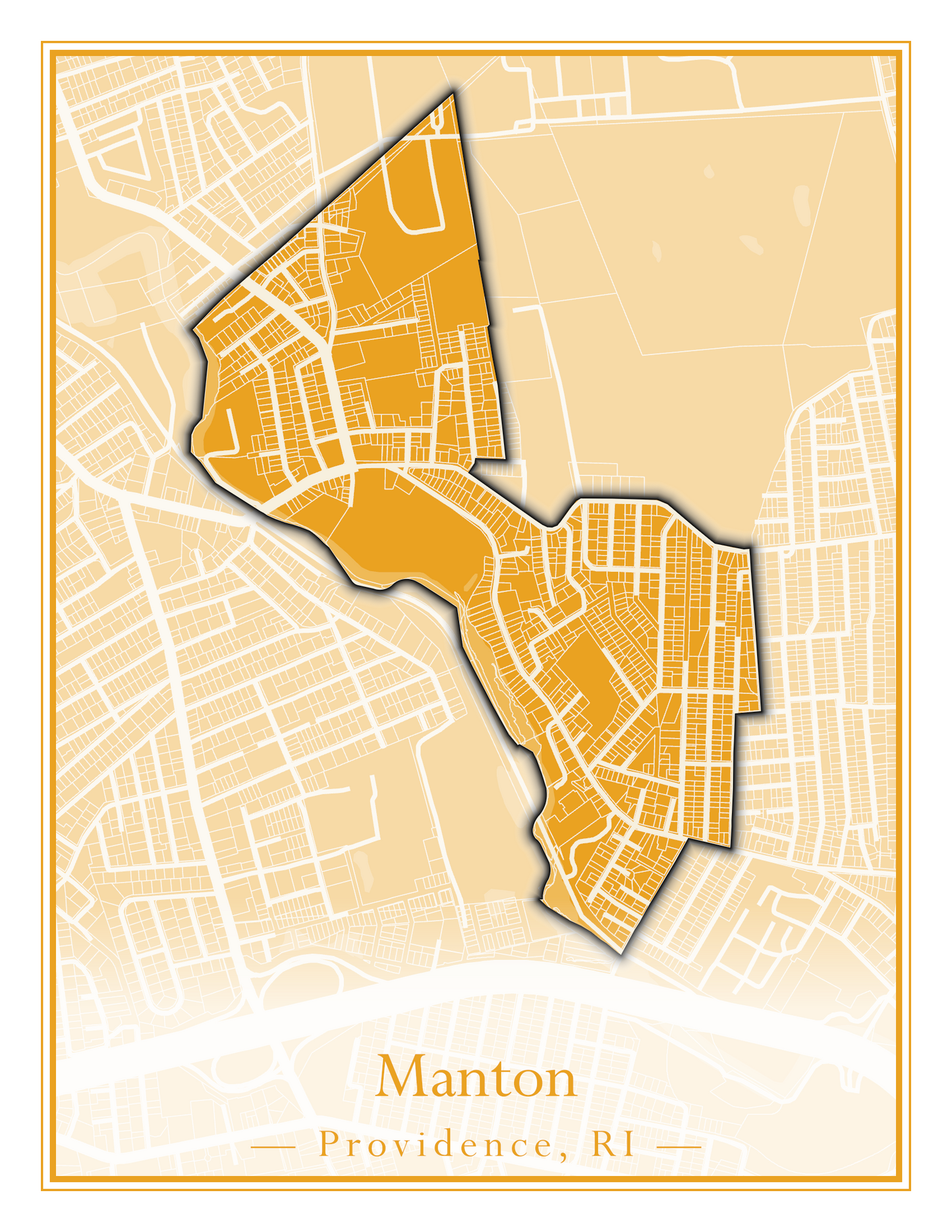 Providence Neighborhoods - Street Map (Hartford - Manton)