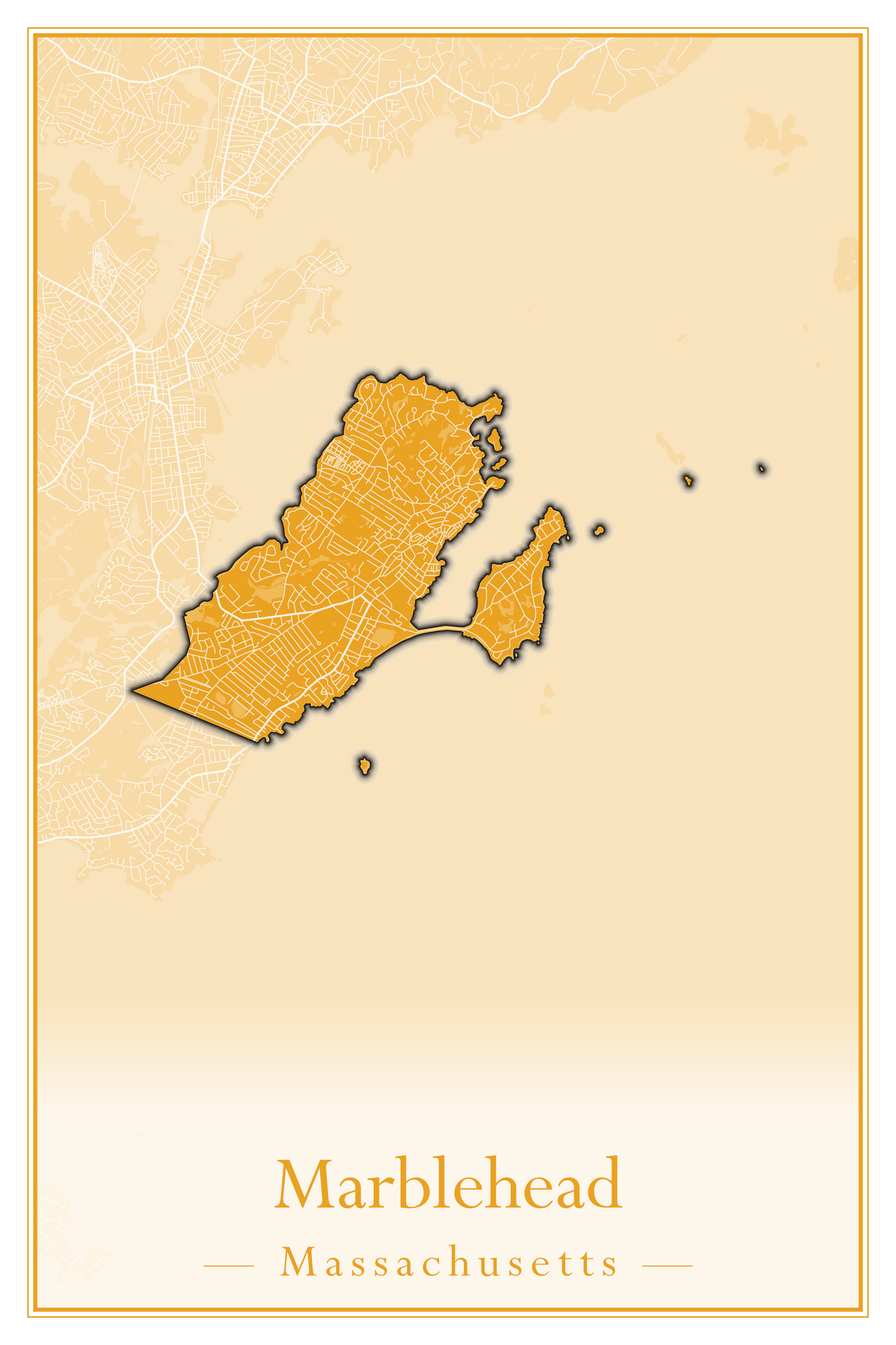 Massachusetts Towns - Street Map (Malden - Marblehead)