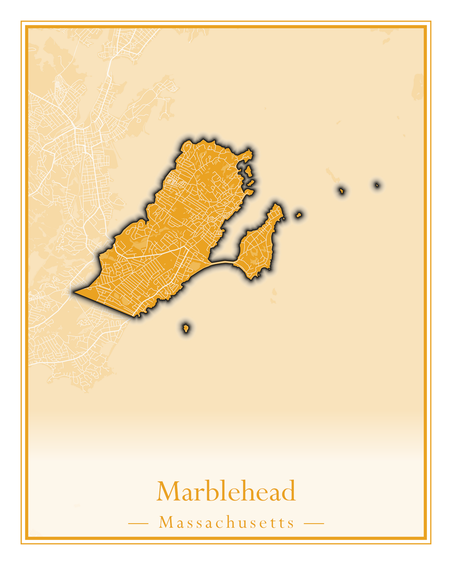 Massachusetts Towns - Street Map (Malden - Marblehead)