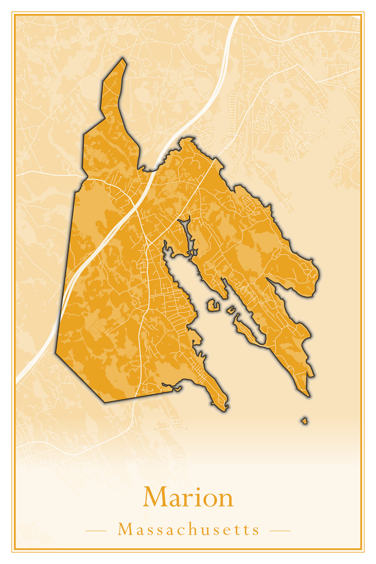 Massachusetts Towns - Street Map (Marion - Mashpee)