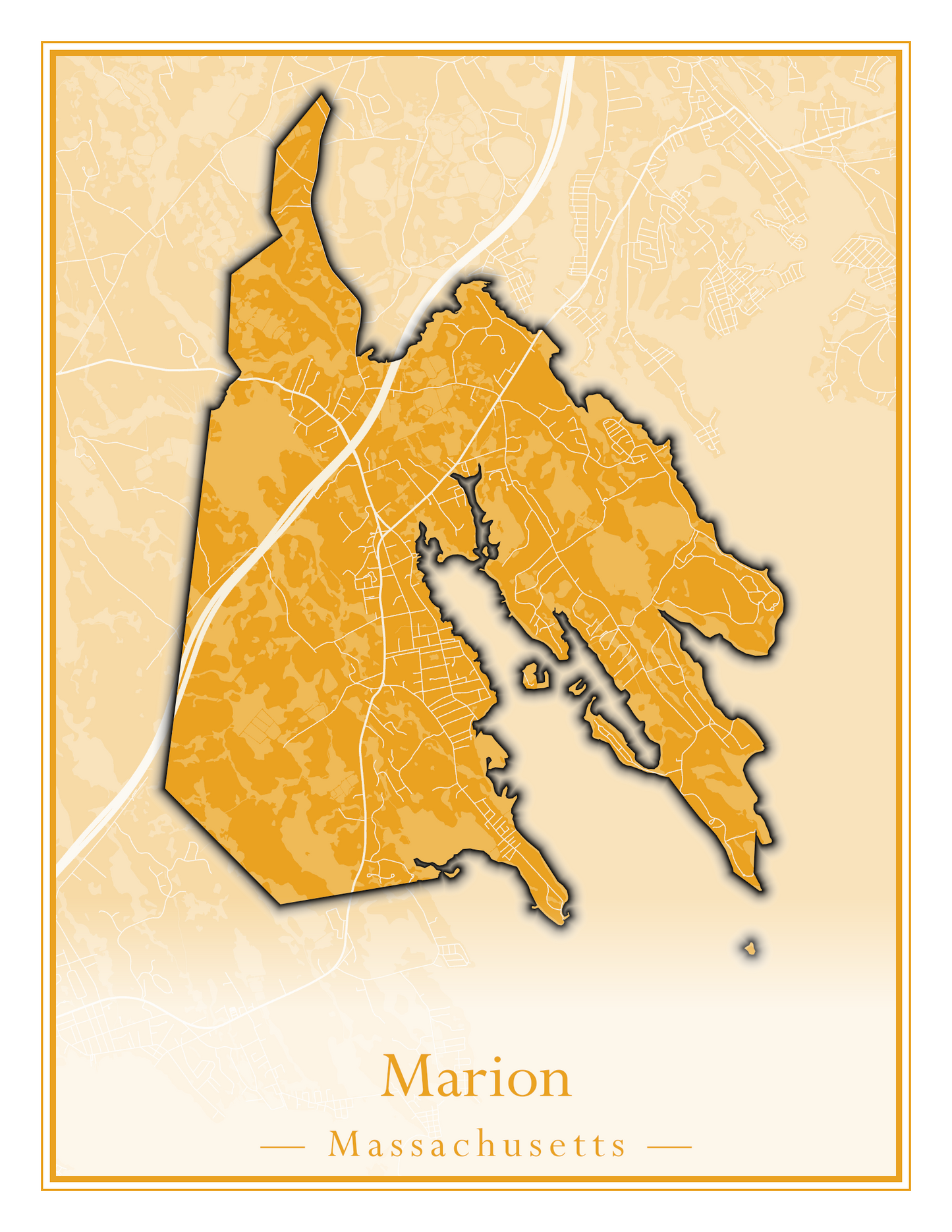 Massachusetts Towns - Street Map (Marion - Mashpee)