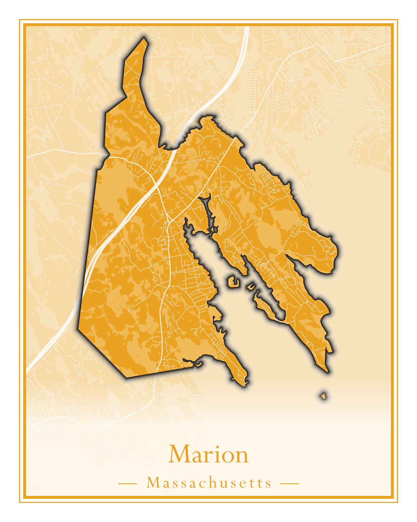 Massachusetts Towns - Street Map (Marion - Mashpee)