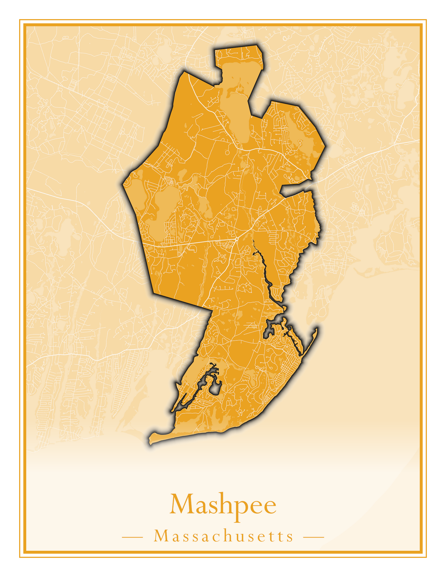 Massachusetts Towns - Street Map (Marion - Mashpee)