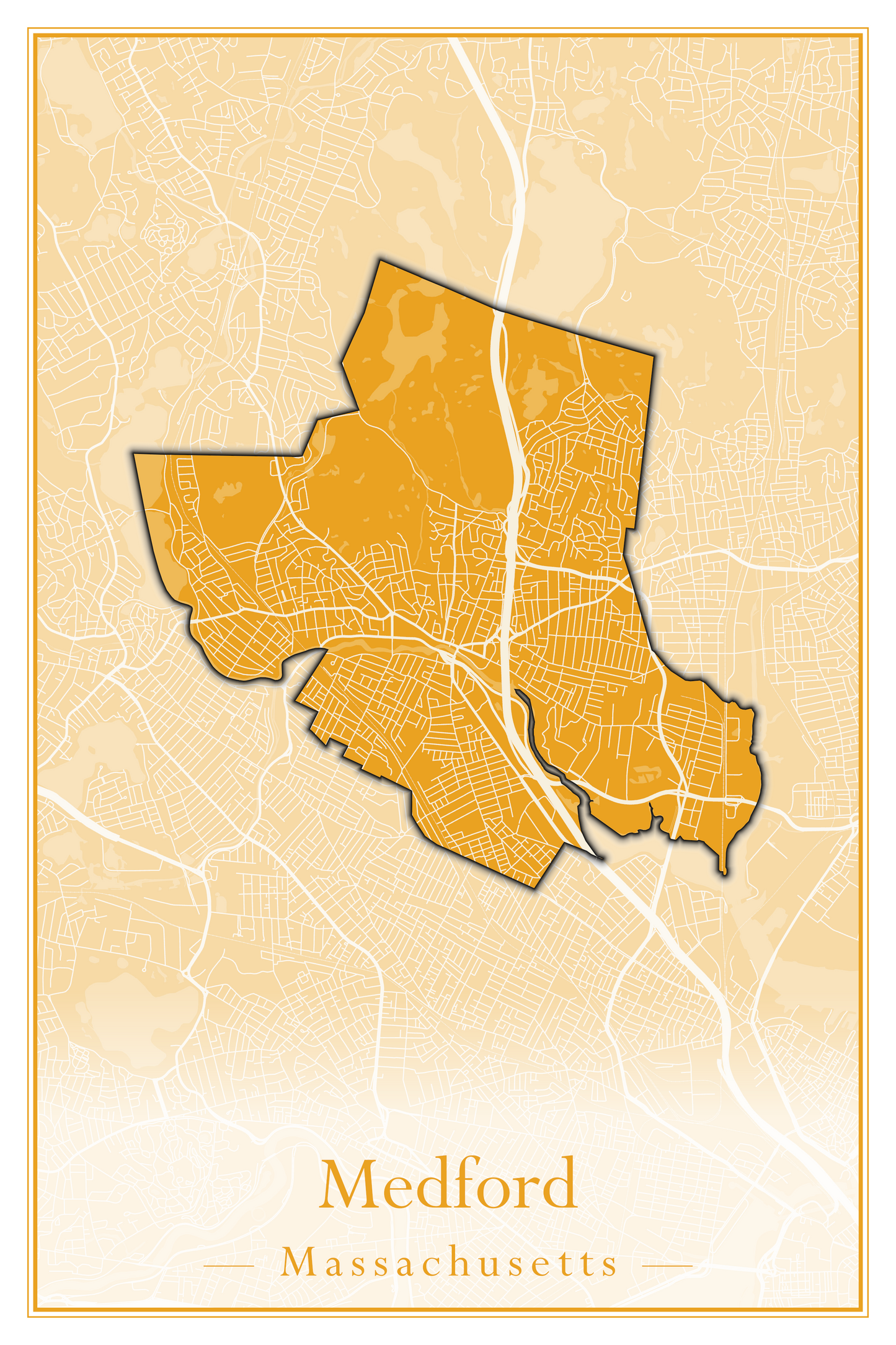 Massachusetts Towns - Street Map (Mattapoisett - Medford)