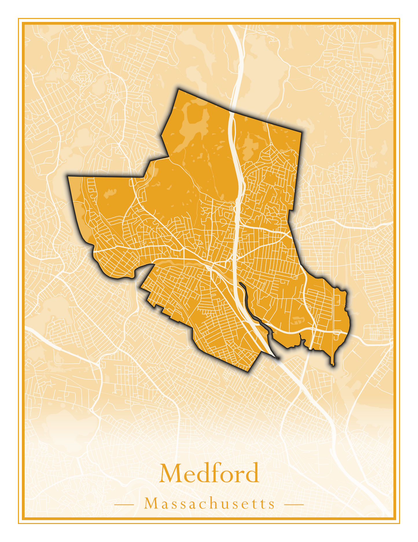 Massachusetts Towns - Street Map (Mattapoisett - Medford)