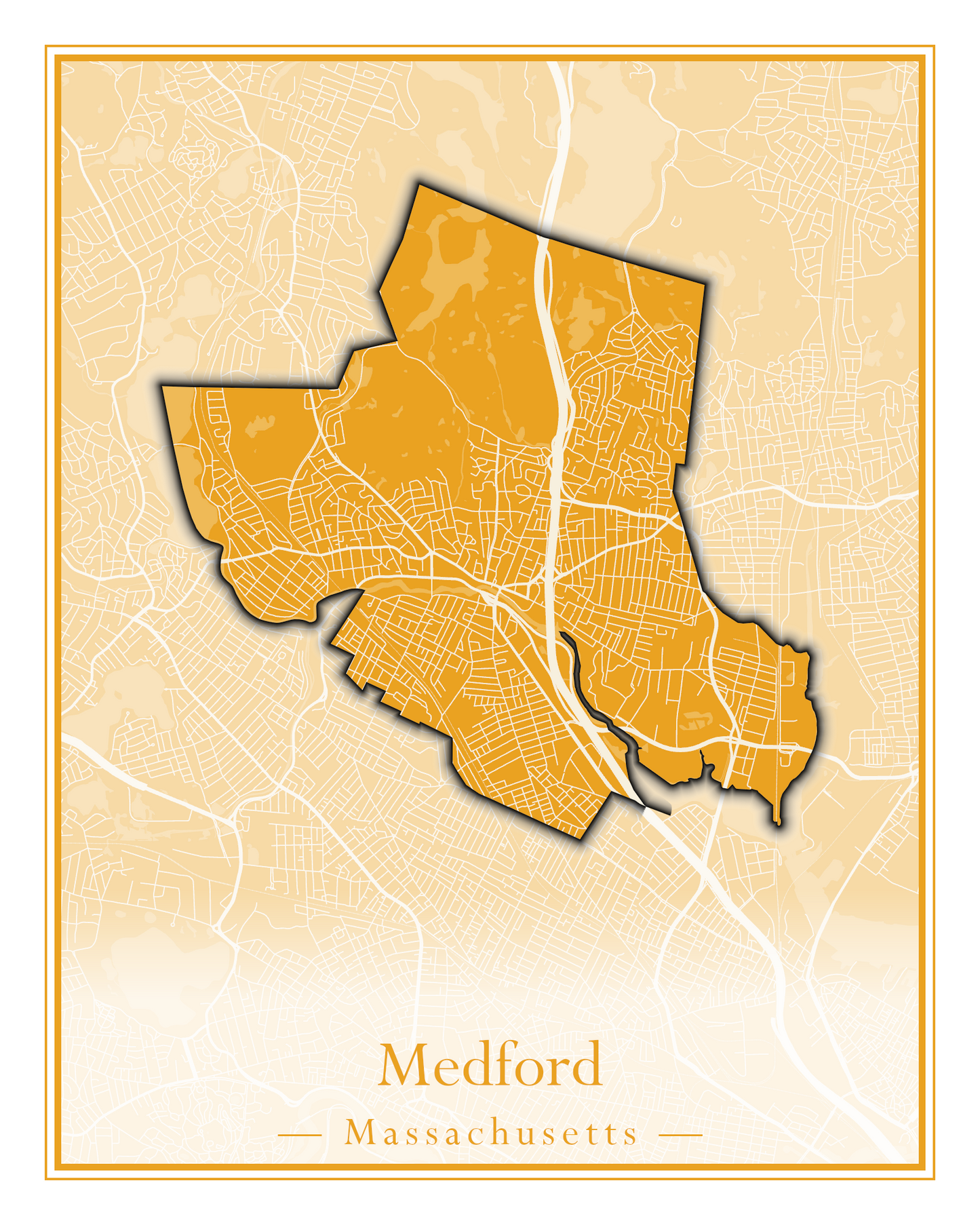 Massachusetts Towns - Street Map (Mattapoisett - Medford)