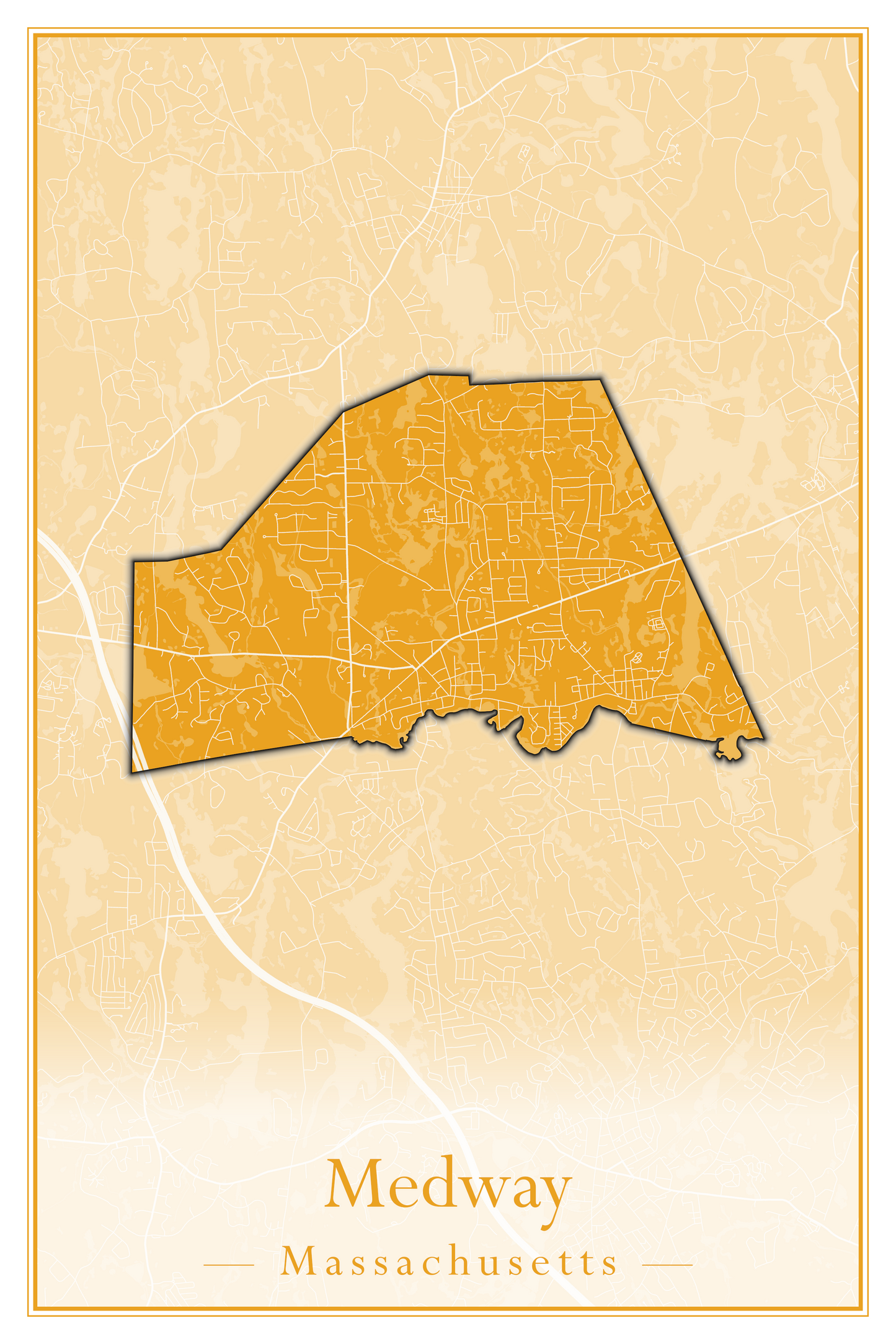 Massachusetts Towns - Street Map (Medway - Merrimac)