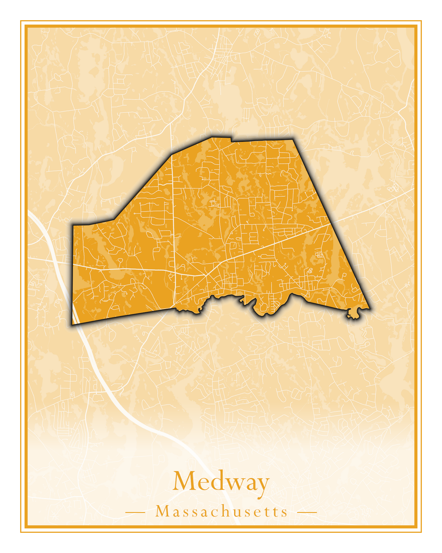 Massachusetts Towns - Street Map (Medway - Merrimac)