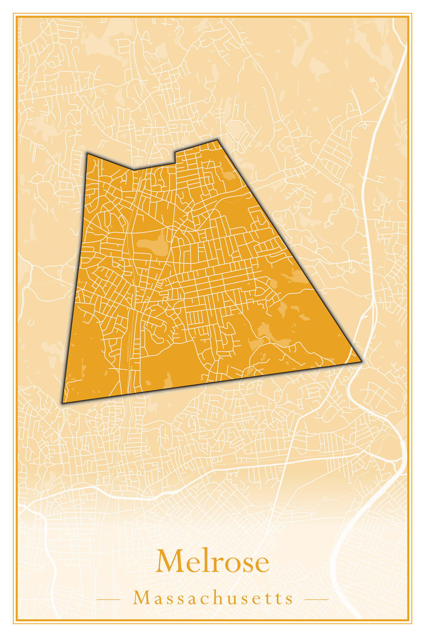 Massachusetts Towns - Street Map (Medway - Merrimac)