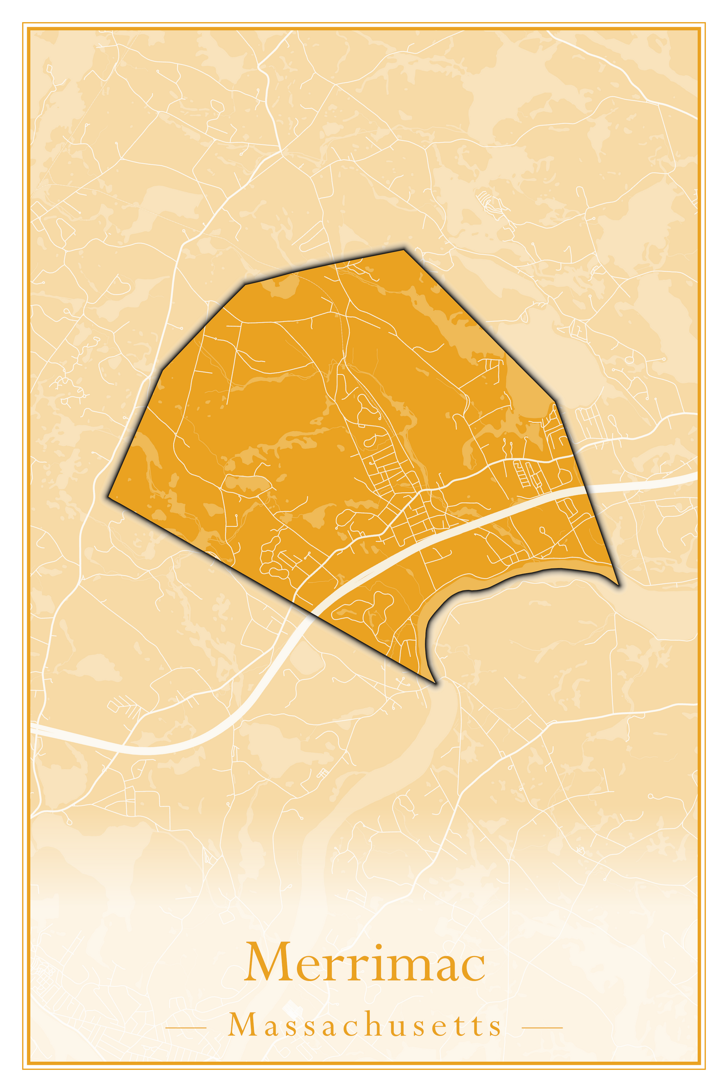 Massachusetts Towns - Street Map (Medway - Merrimac)