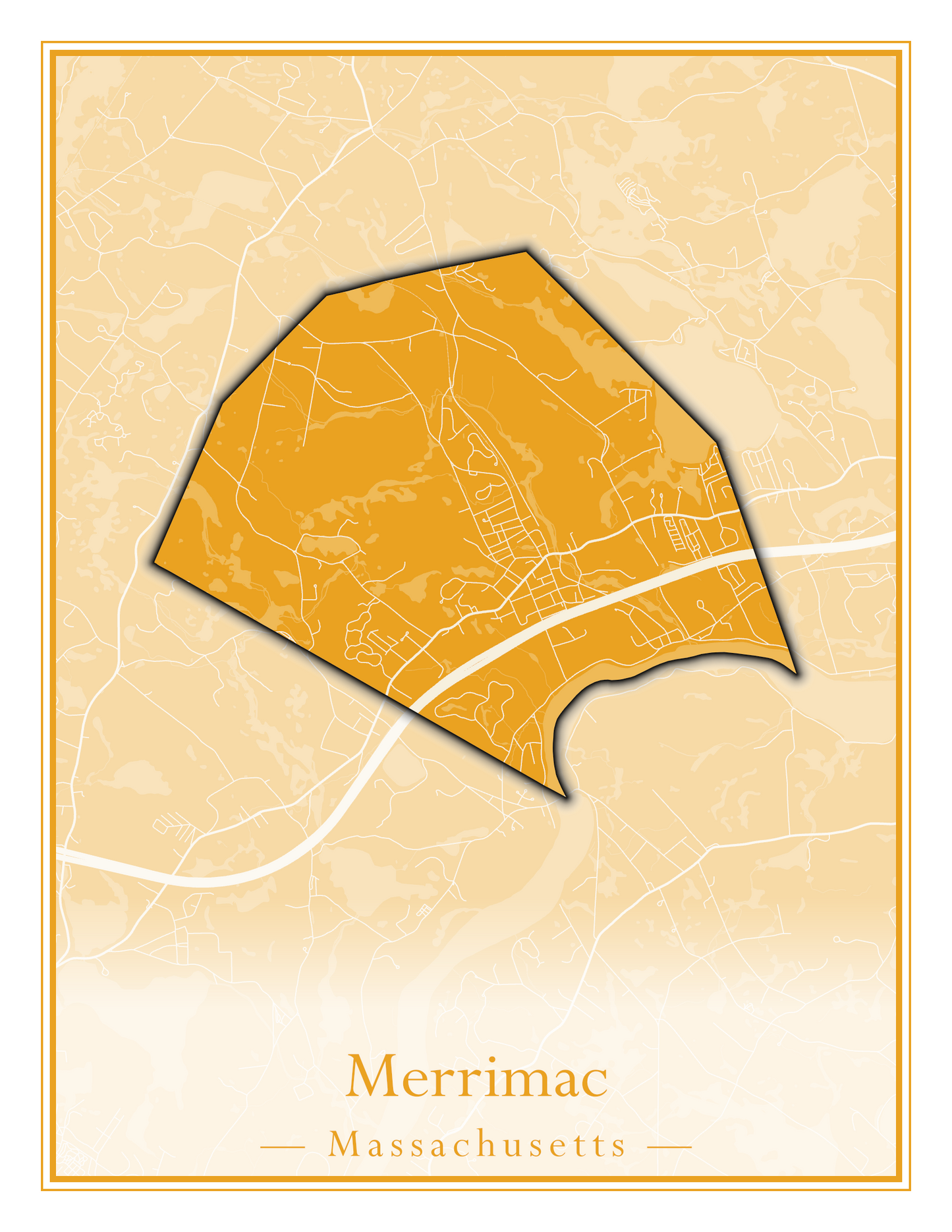 Massachusetts Towns - Street Map (Medway - Merrimac)