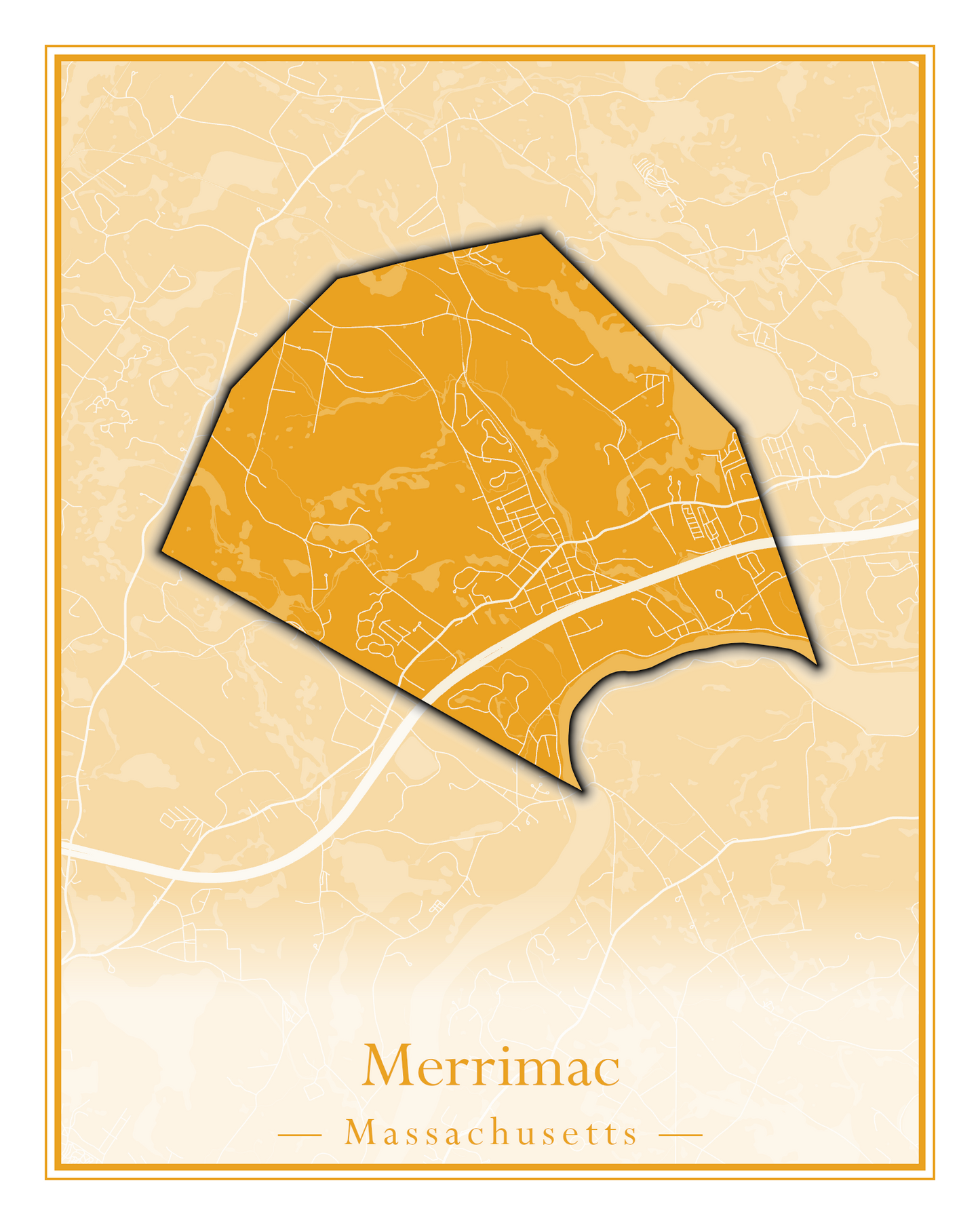 Massachusetts Towns - Street Map (Medway - Merrimac)