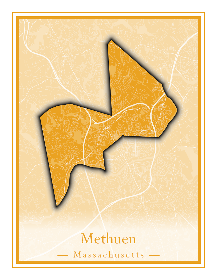 Massachusetts Towns - Street Map (Methuen - Middleton)