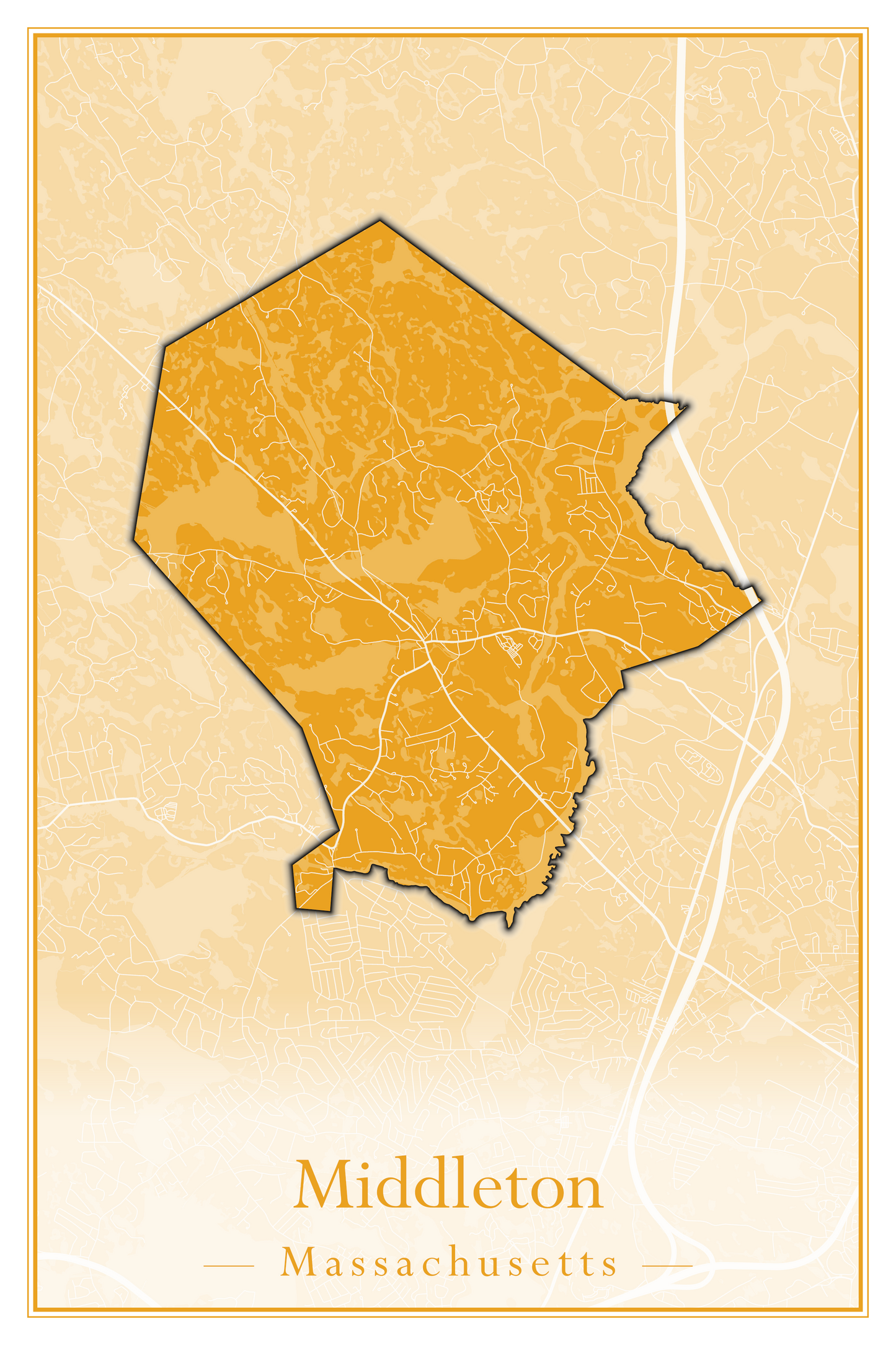 Massachusetts Towns - Street Map (Methuen - Middleton)