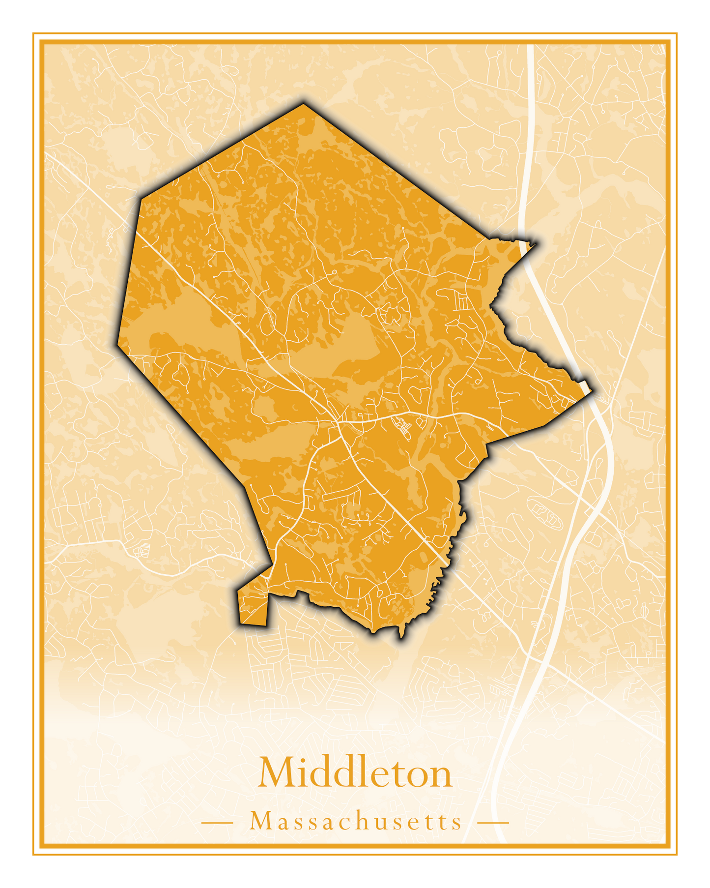 Massachusetts Towns - Street Map (Methuen - Middleton)