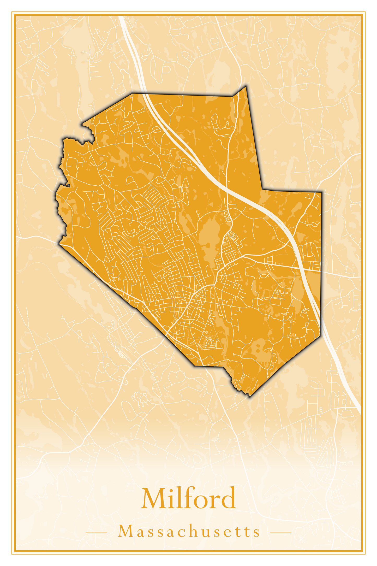 Massachusetts Towns - Street Map (Milford - Millville)