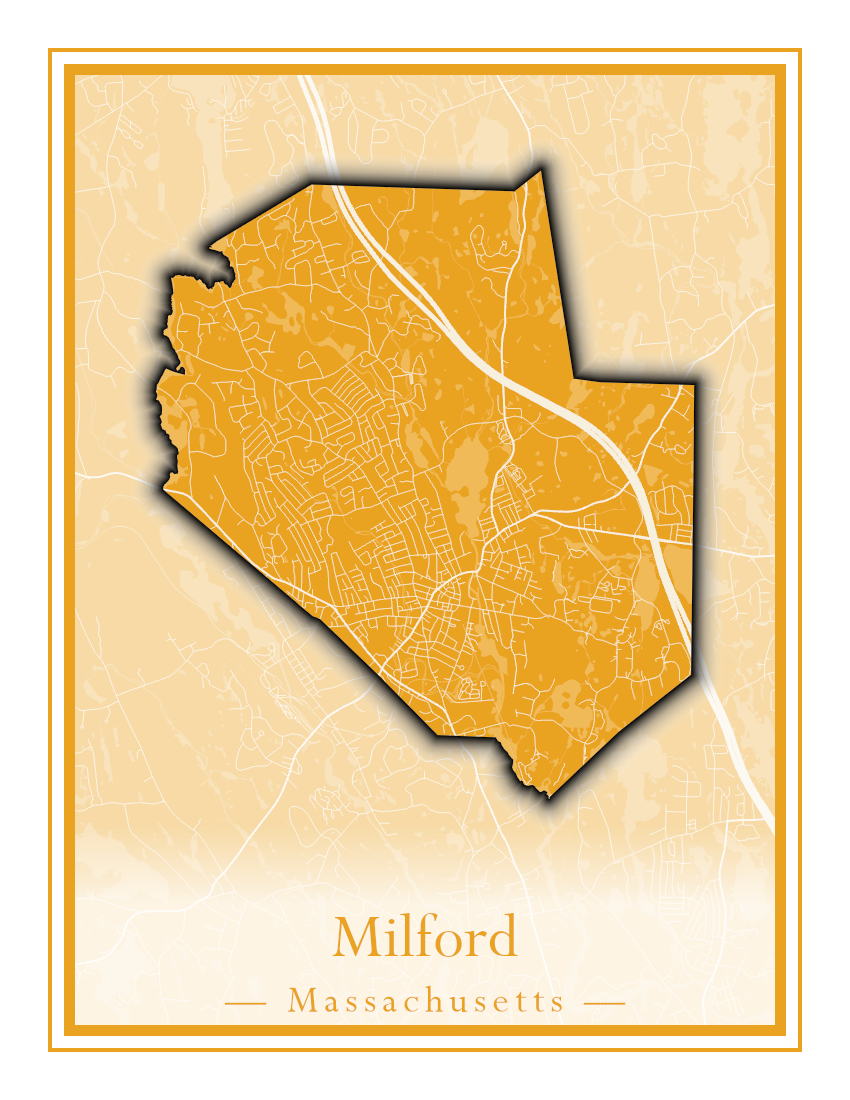 Massachusetts Towns - Street Map (Milford - Millville)