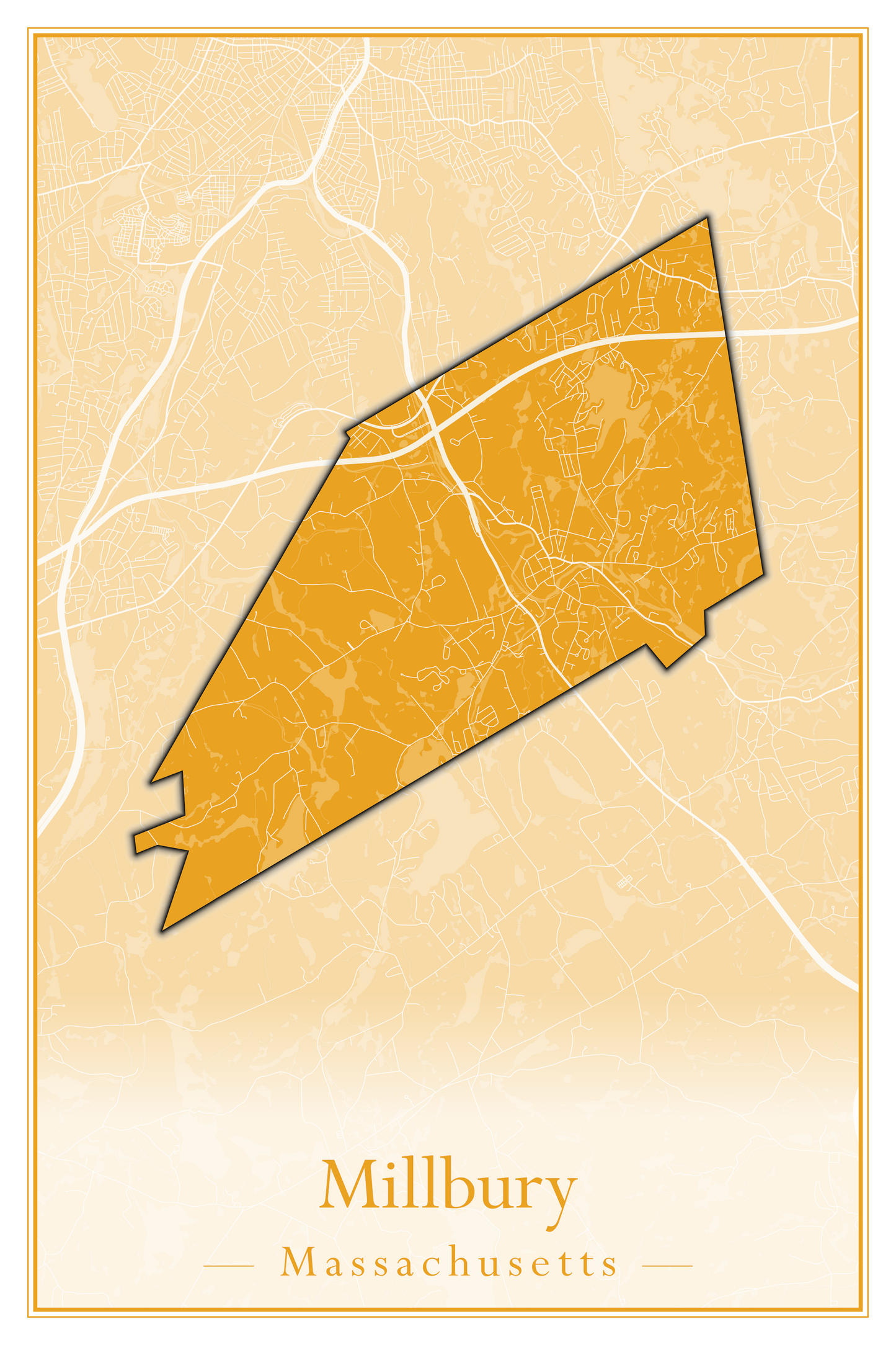 Massachusetts Towns - Street Map (Milford - Millville)