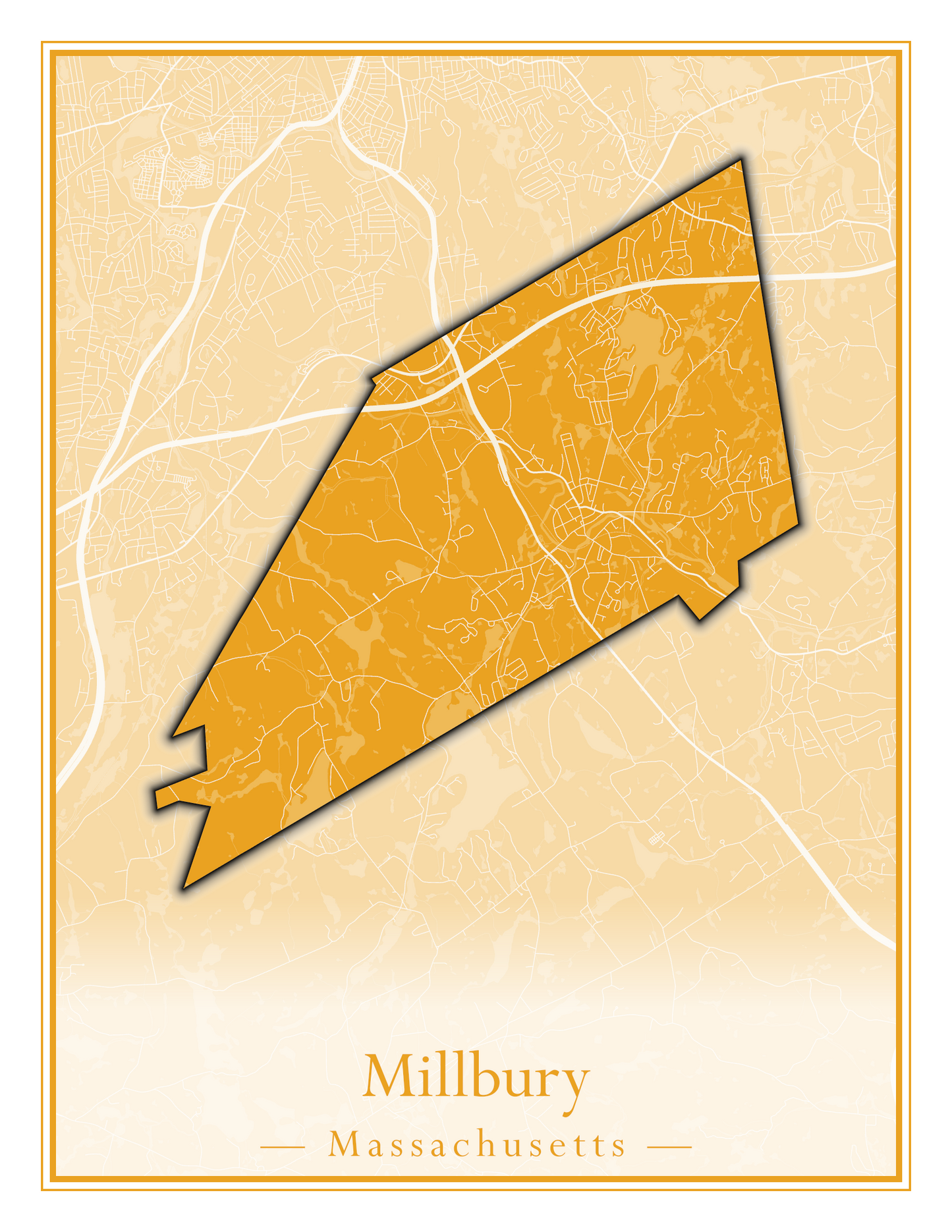 Massachusetts Towns - Street Map (Milford - Millville)