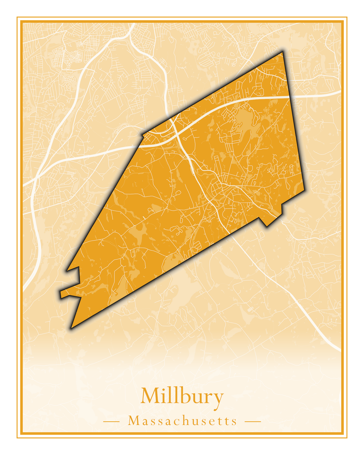 Massachusetts Towns - Street Map (Milford - Millville)