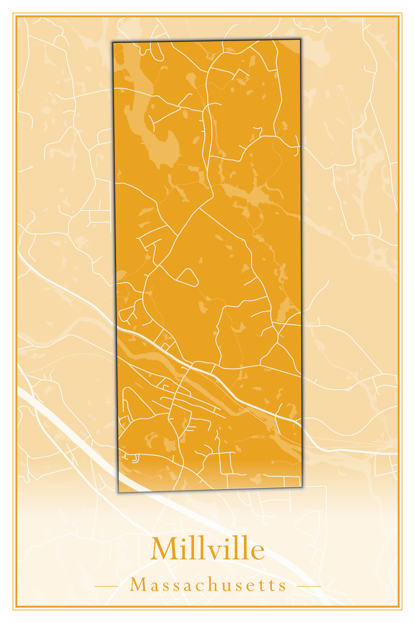 Massachusetts Towns - Street Map (Milford - Millville)