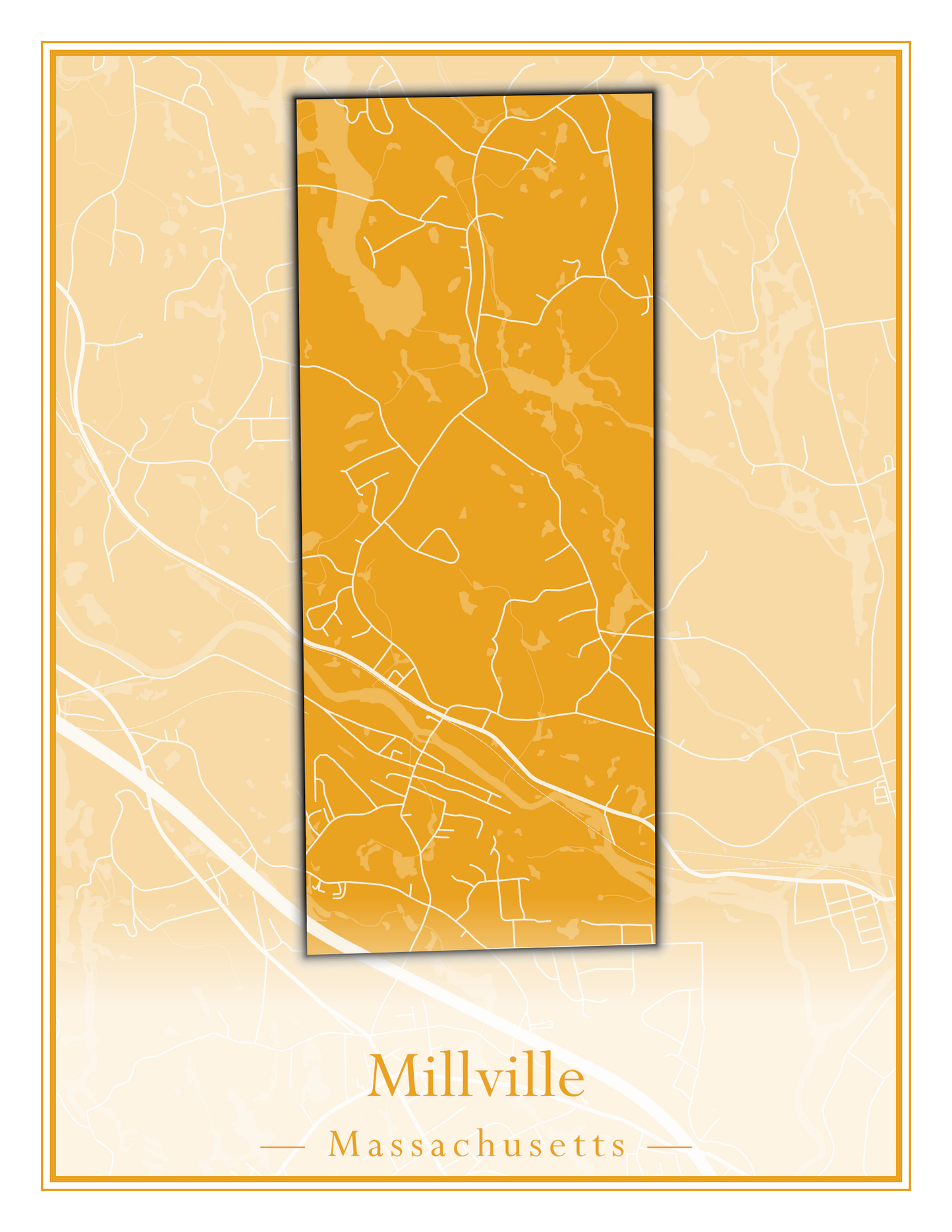 Massachusetts Towns - Street Map (Milford - Millville)