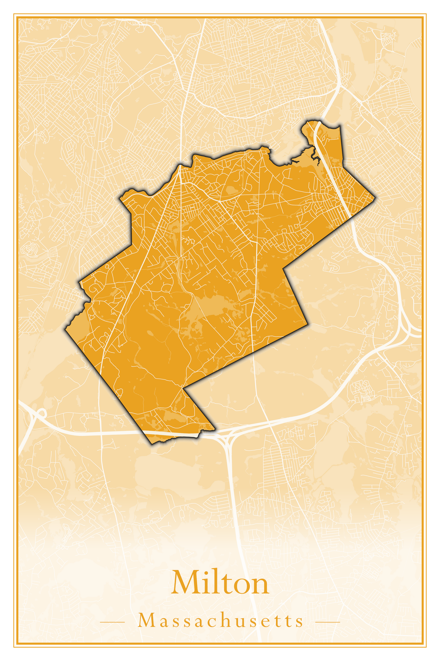 Massachusetts Towns - Street Map (Milton - Montague)