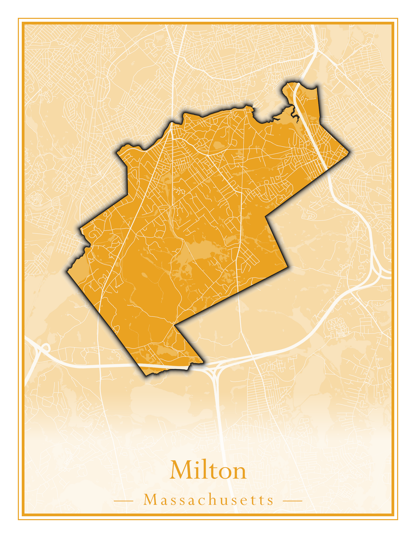 Massachusetts Towns - Street Map (Milton - Montague)