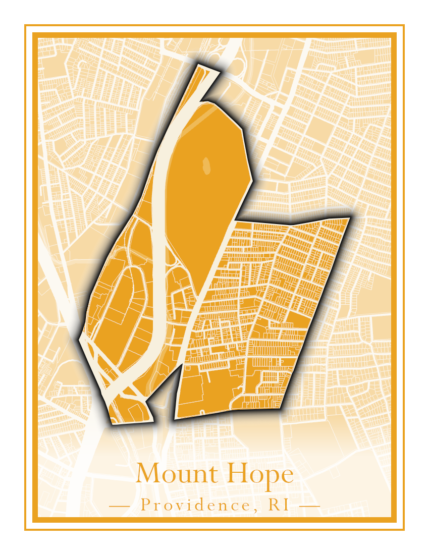 Providence Neighborhoods - Street Map (Mount Hope - Reservoir)