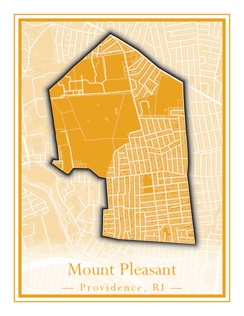 Providence Neighborhoods - Street Map (Mount Hope - Reservoir)