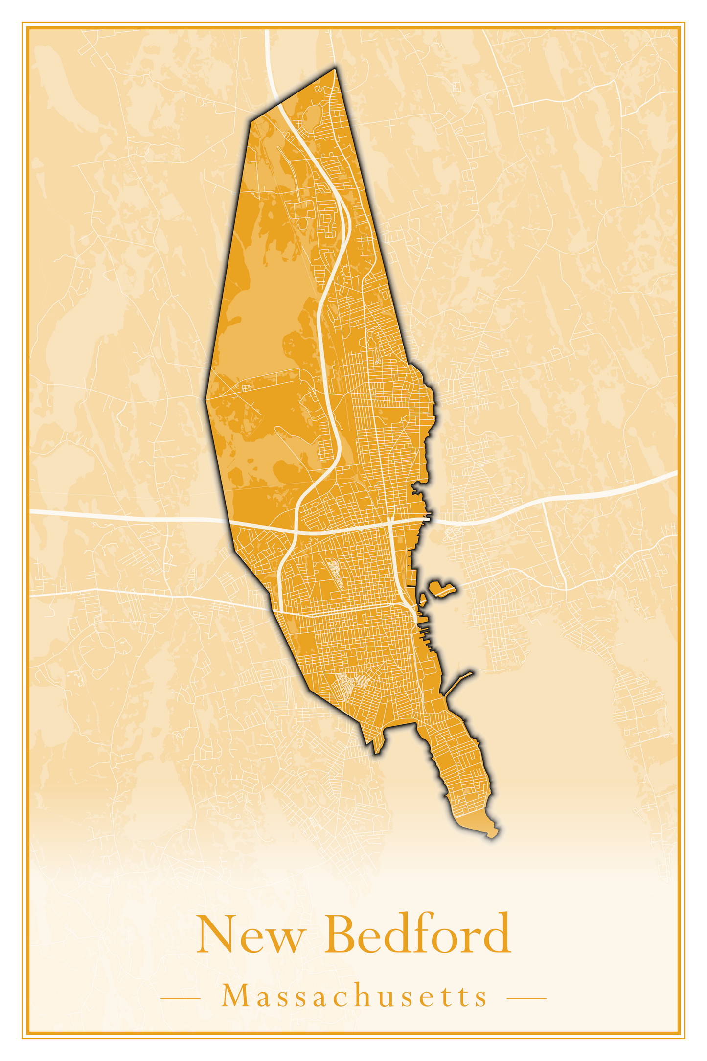 Massachusetts Towns - Street Map (New Bedford - New Salem)