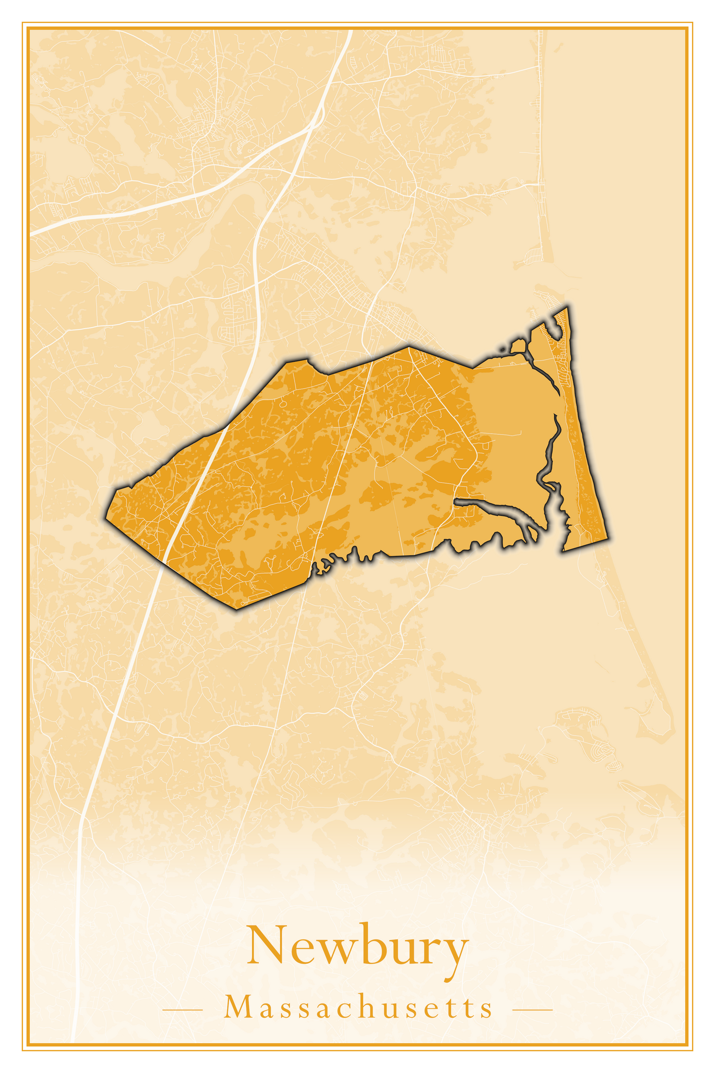 Massachusetts Towns - Street Map (Newbury - Norfolk)