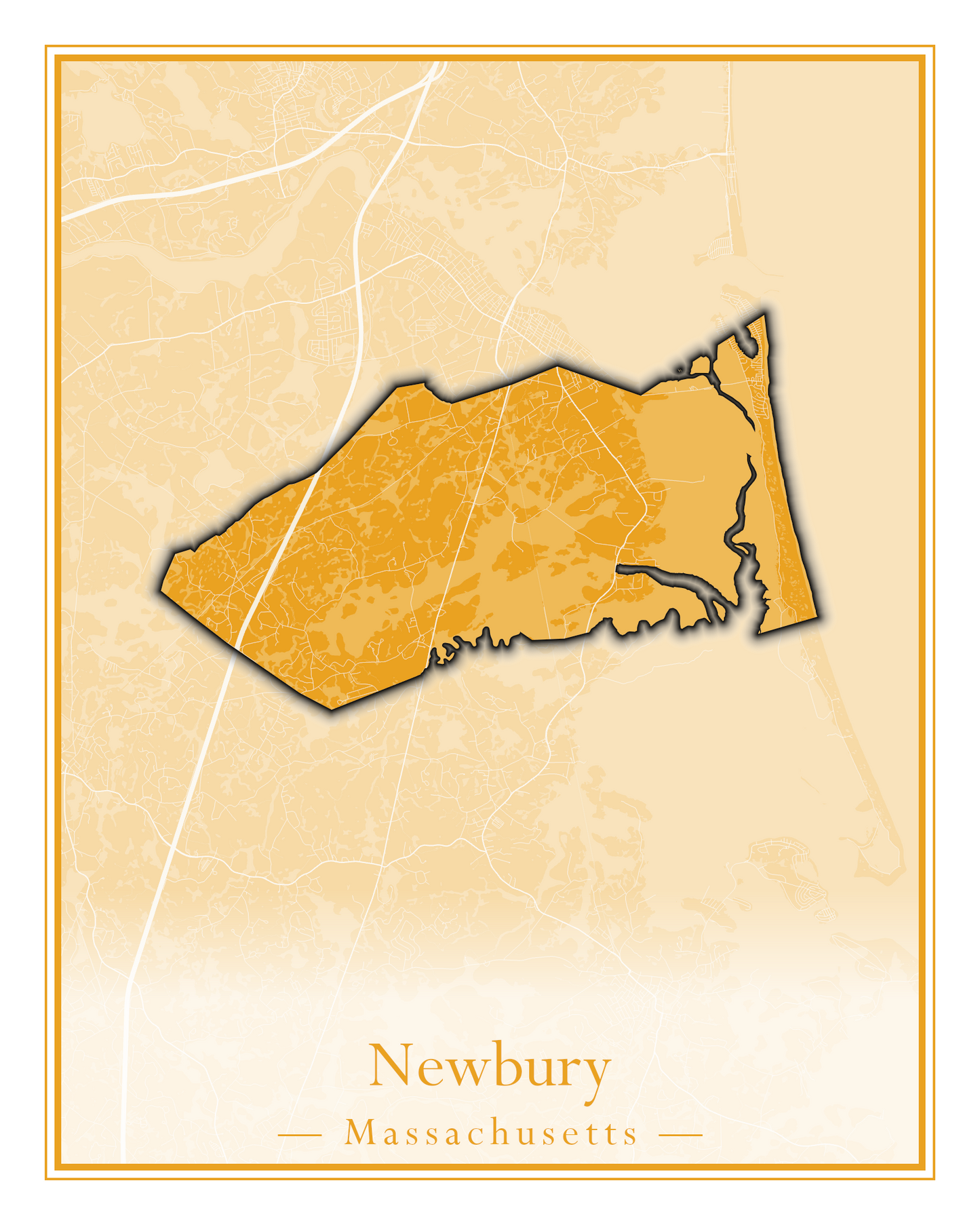 Massachusetts Towns - Street Map (Newbury - Norfolk)