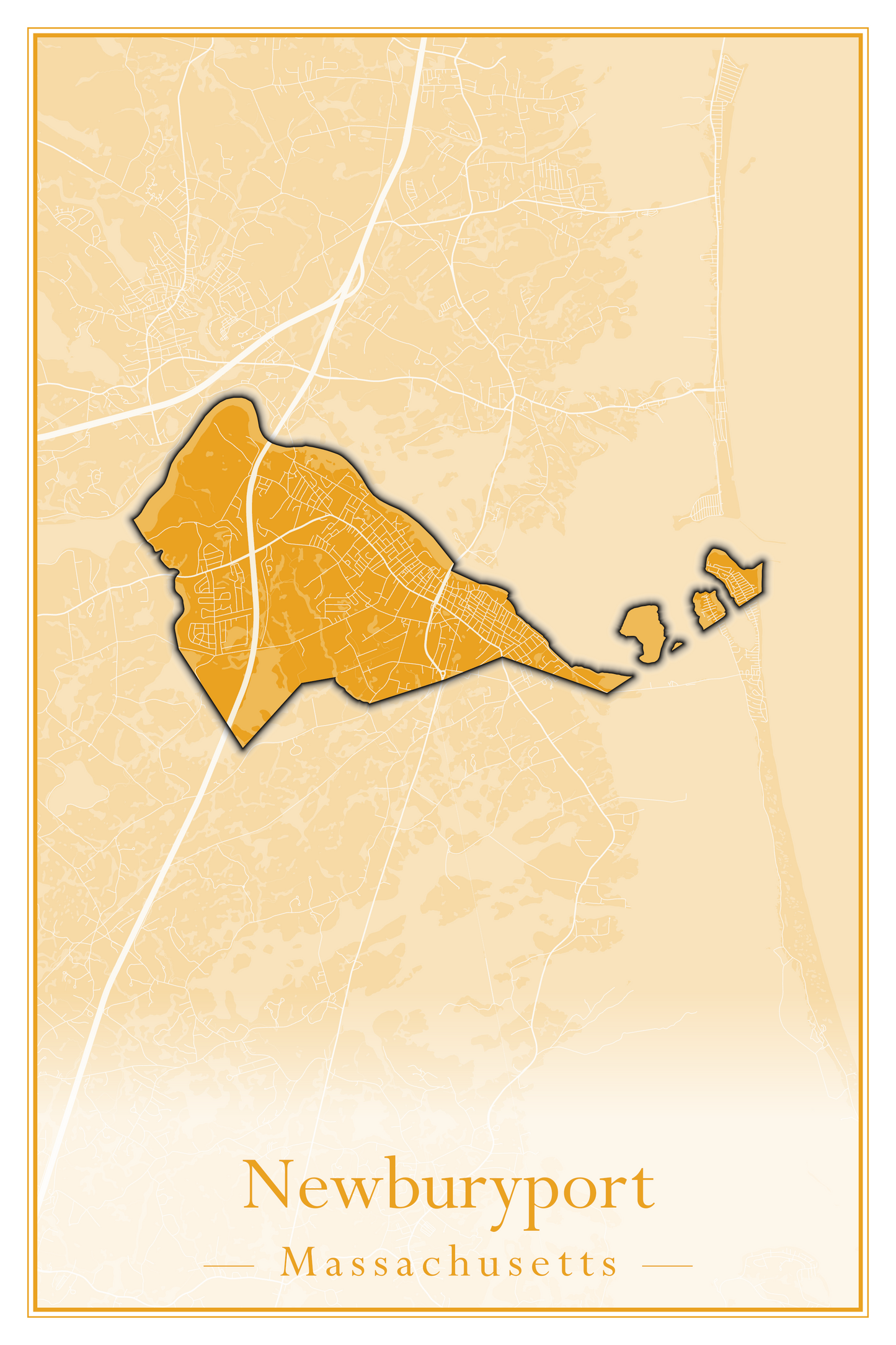 Massachusetts Towns - Street Map (Newbury - Norfolk)