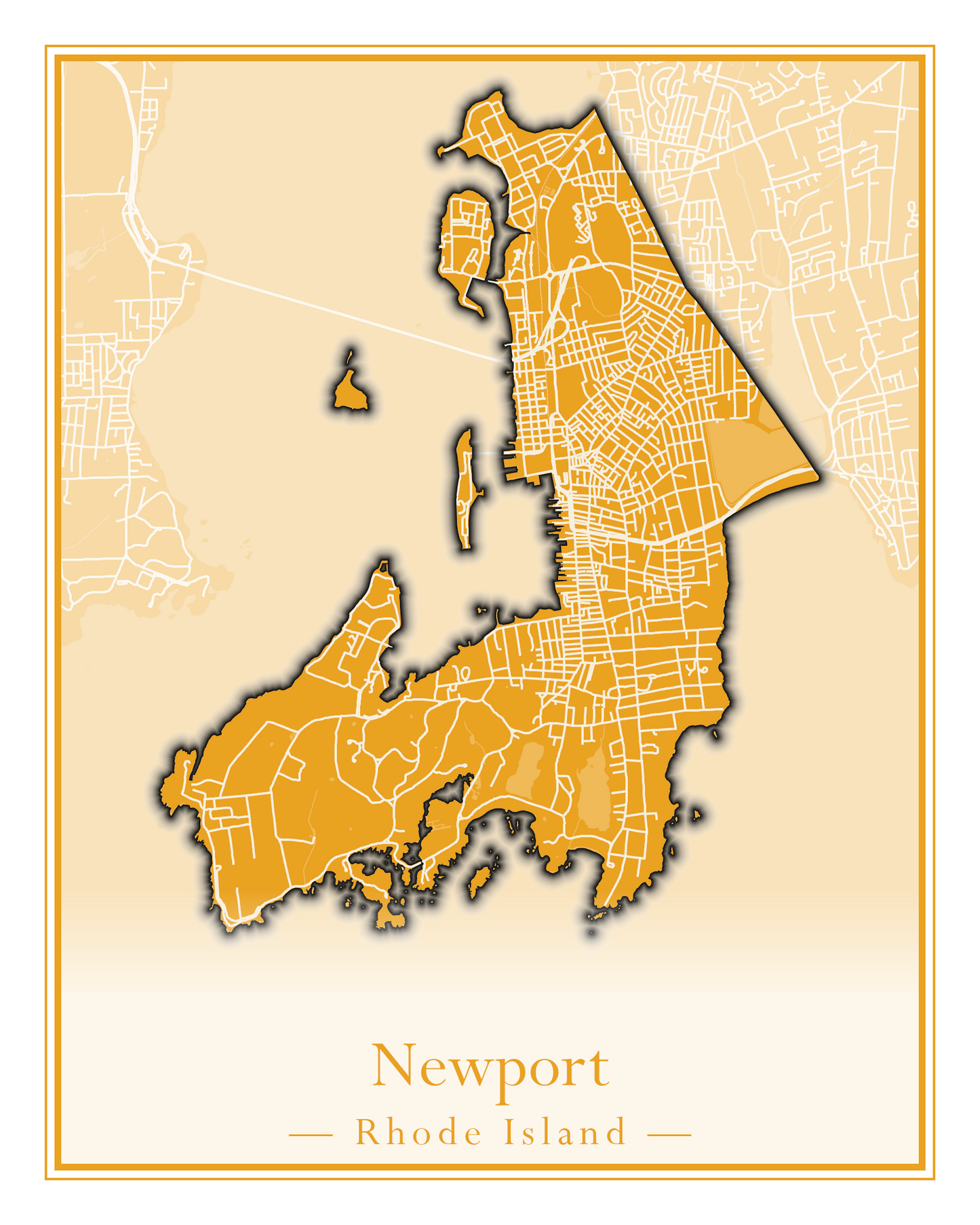 Rhode Island Towns - Street Map (New Shoreham - North Providence)