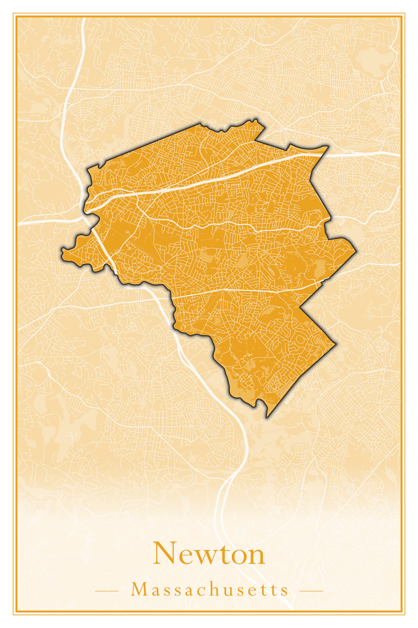 Massachusetts Towns - Street Map (Newbury - Norfolk)