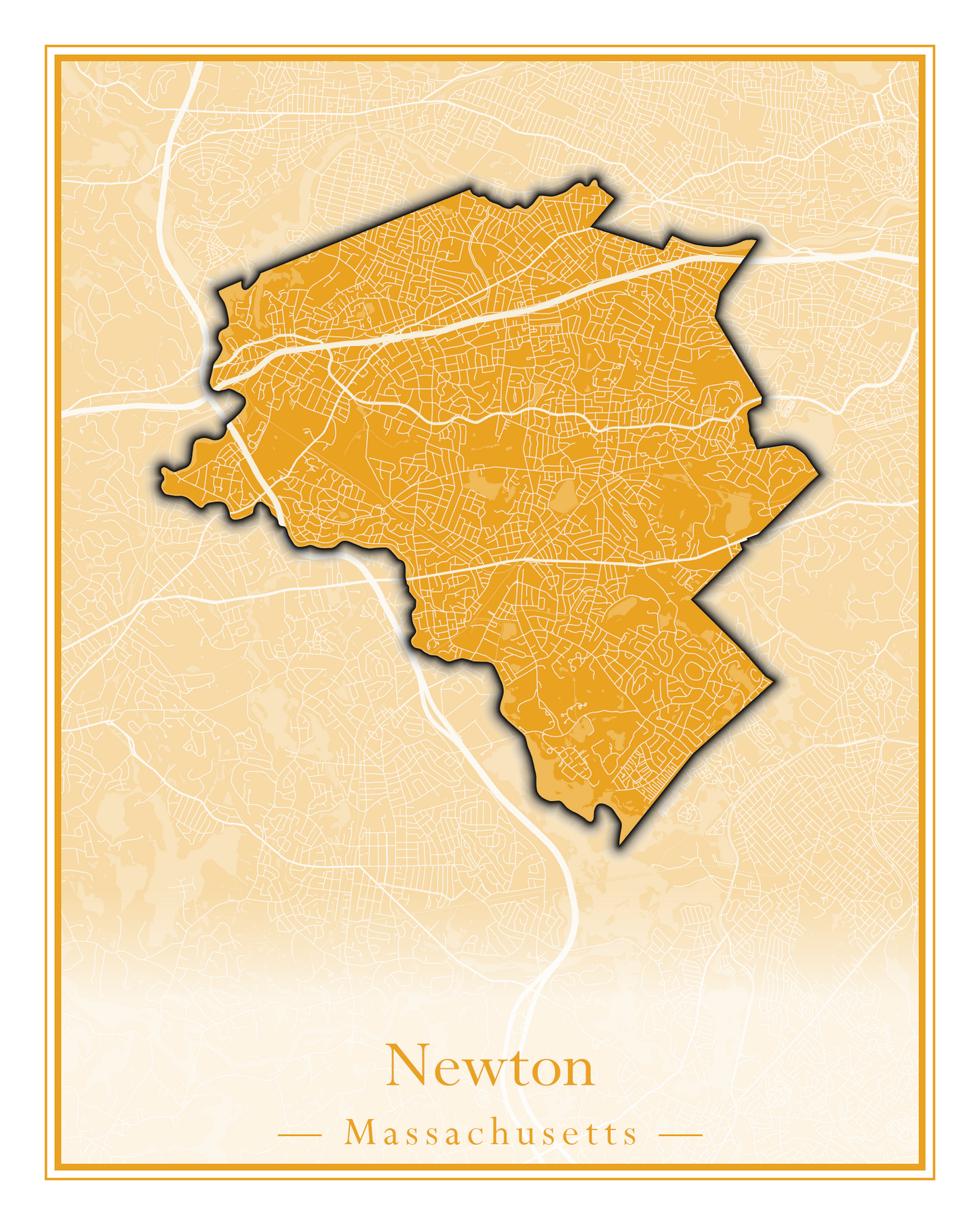 Massachusetts Towns - Street Map (Newbury - Norfolk)