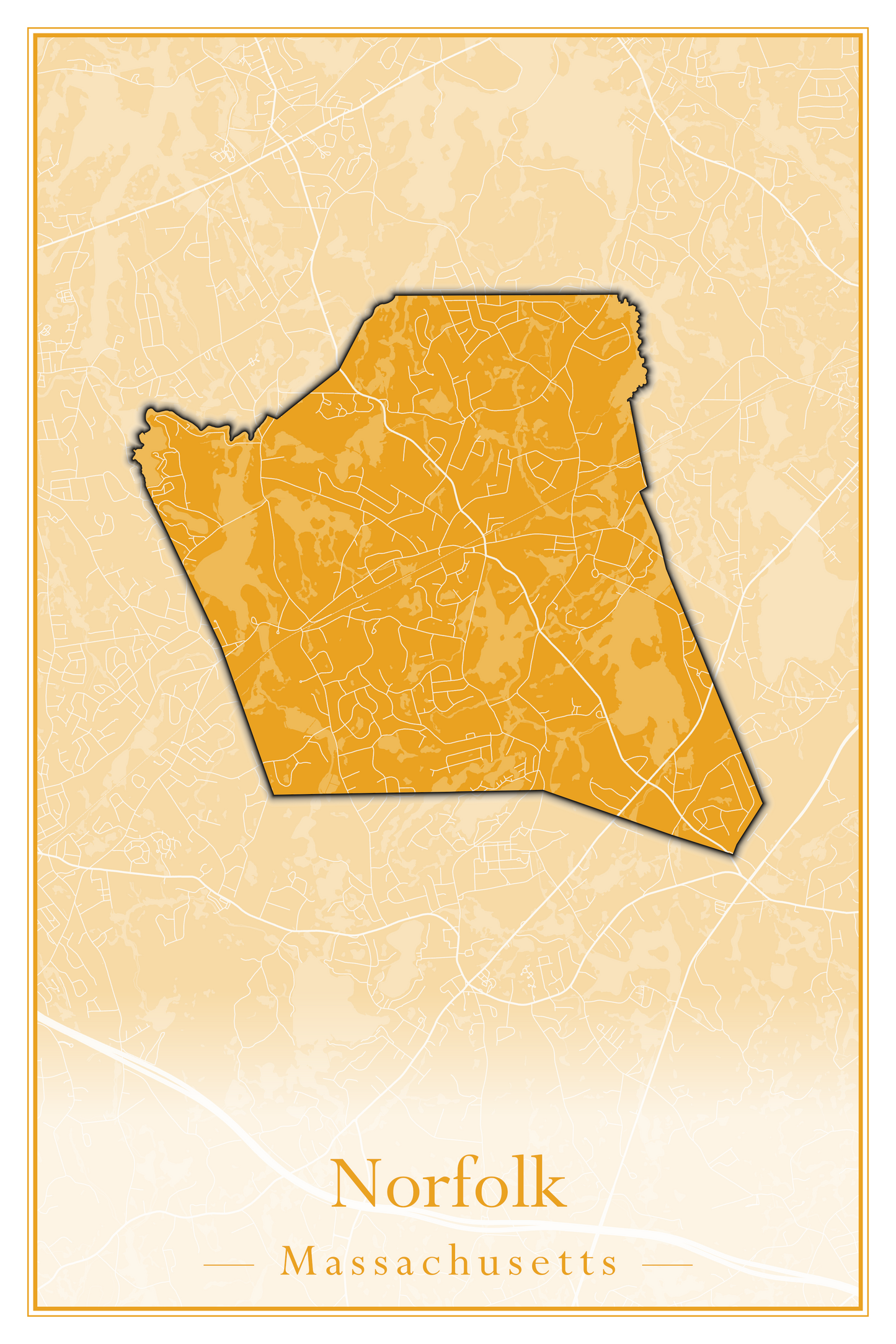 Massachusetts Towns - Street Map (Newbury - Norfolk)