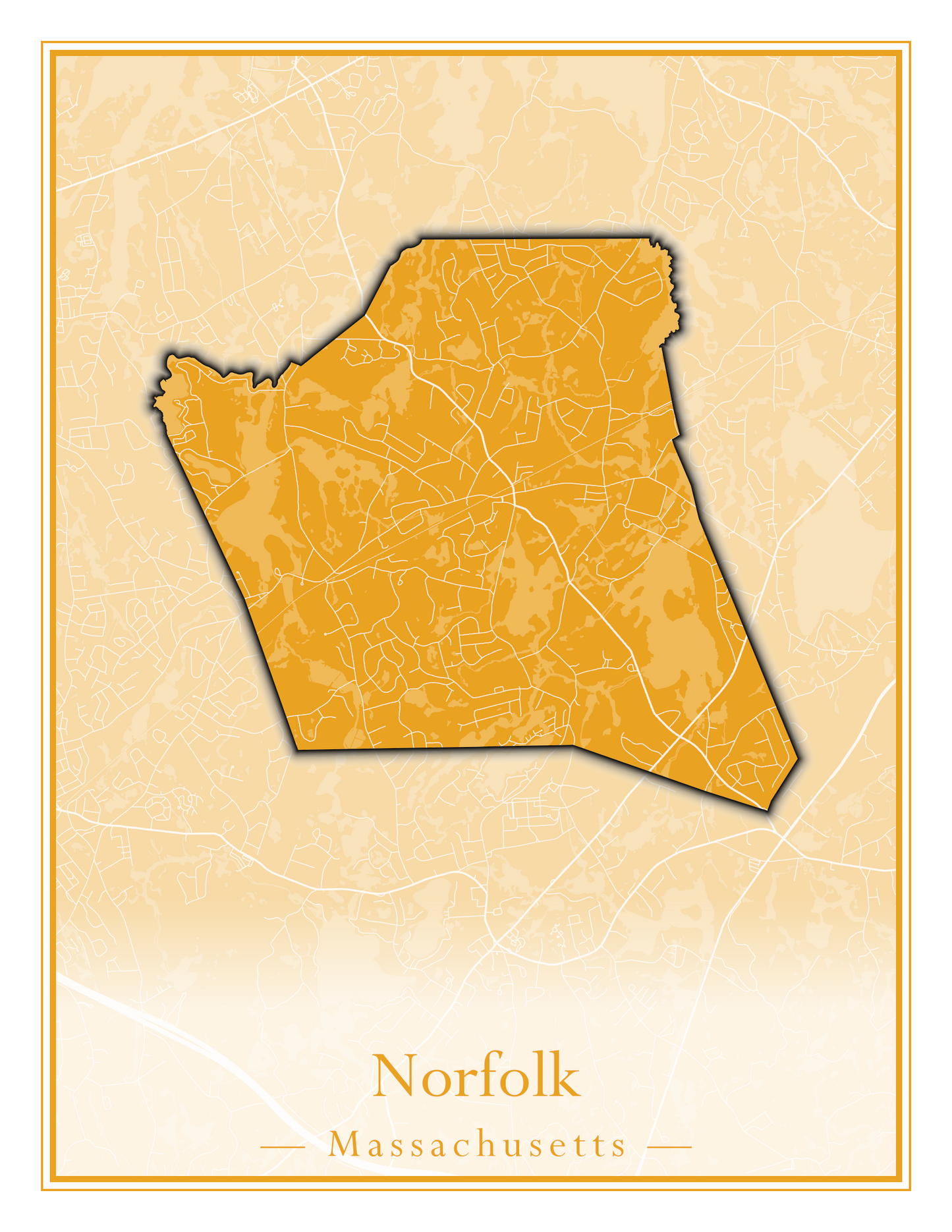 Massachusetts Towns - Street Map (Newbury - Norfolk)