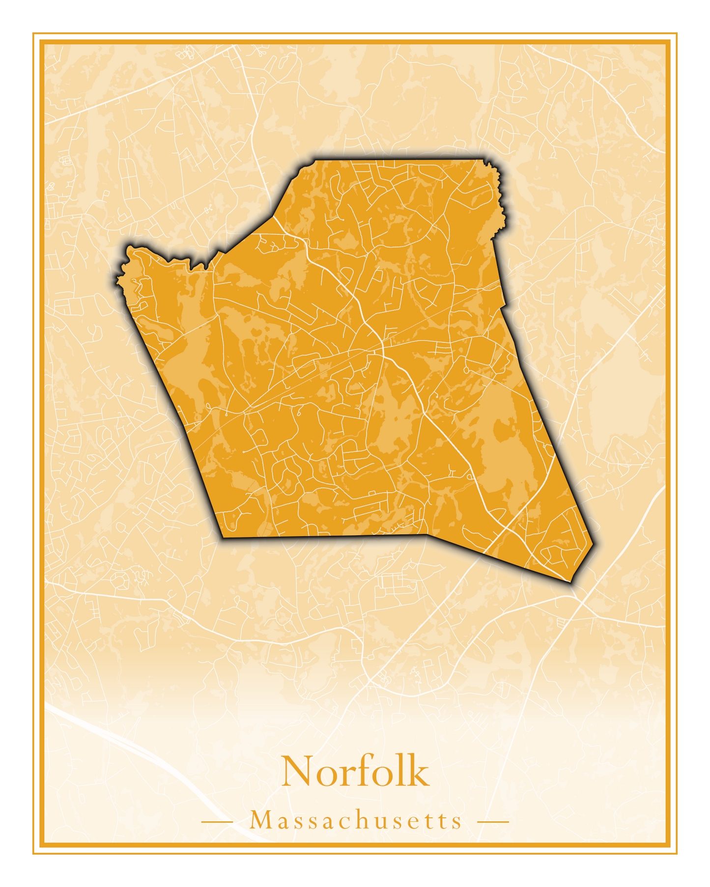 Massachusetts Towns - Street Map (Newbury - Norfolk)