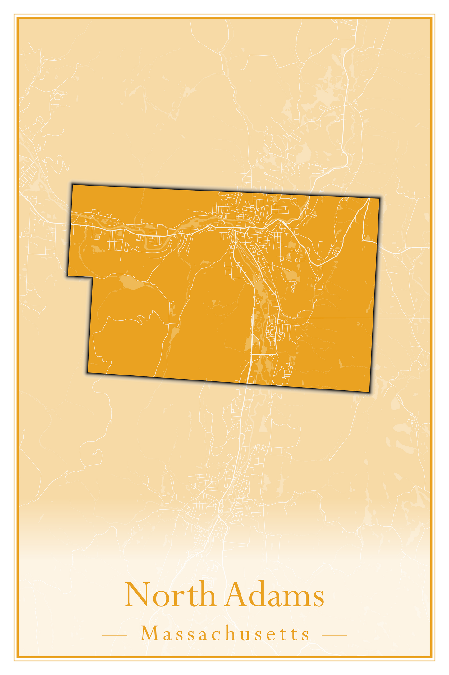 Massachusetts Towns - Street Map (North Adams - North Brookfield)