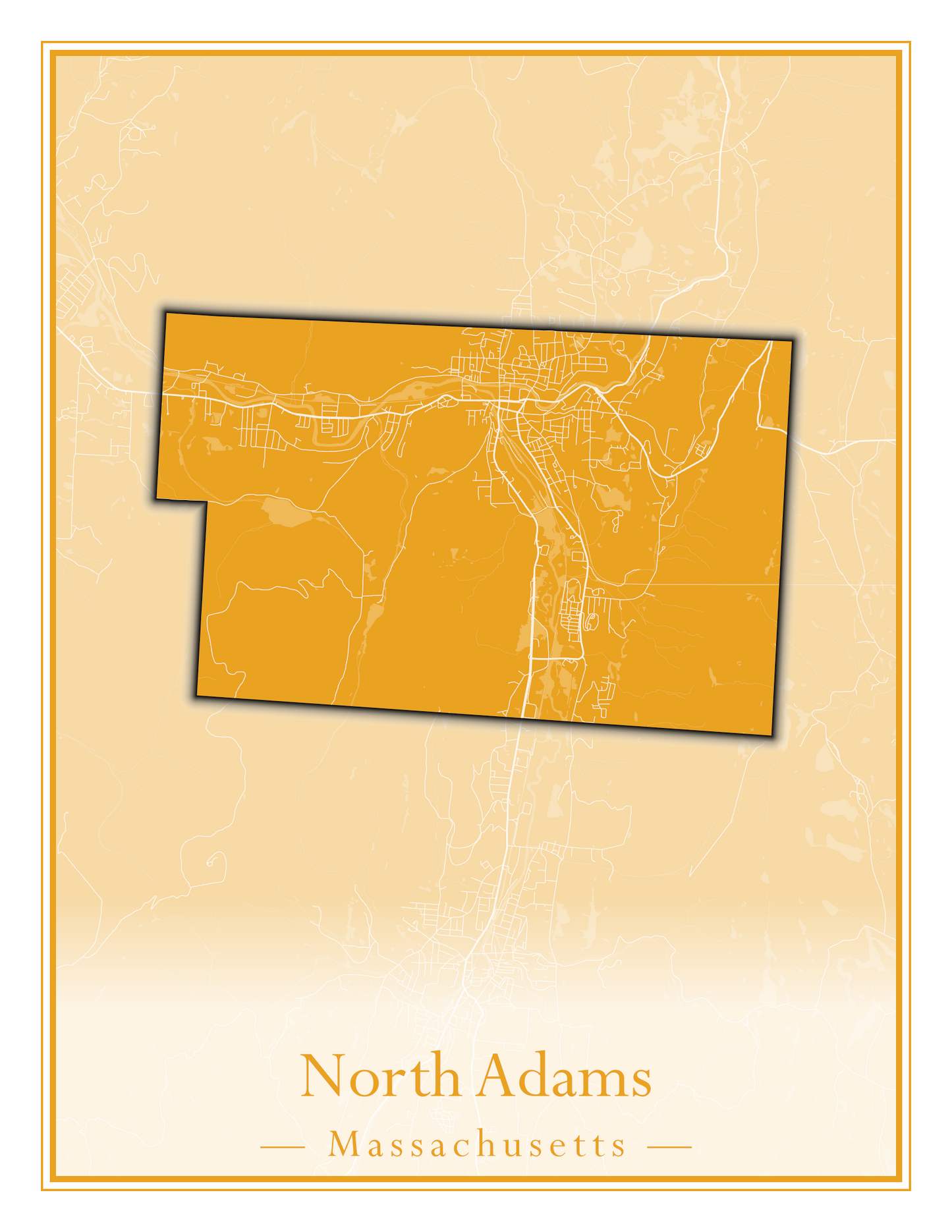 Massachusetts Towns - Street Map (North Adams - North Brookfield)