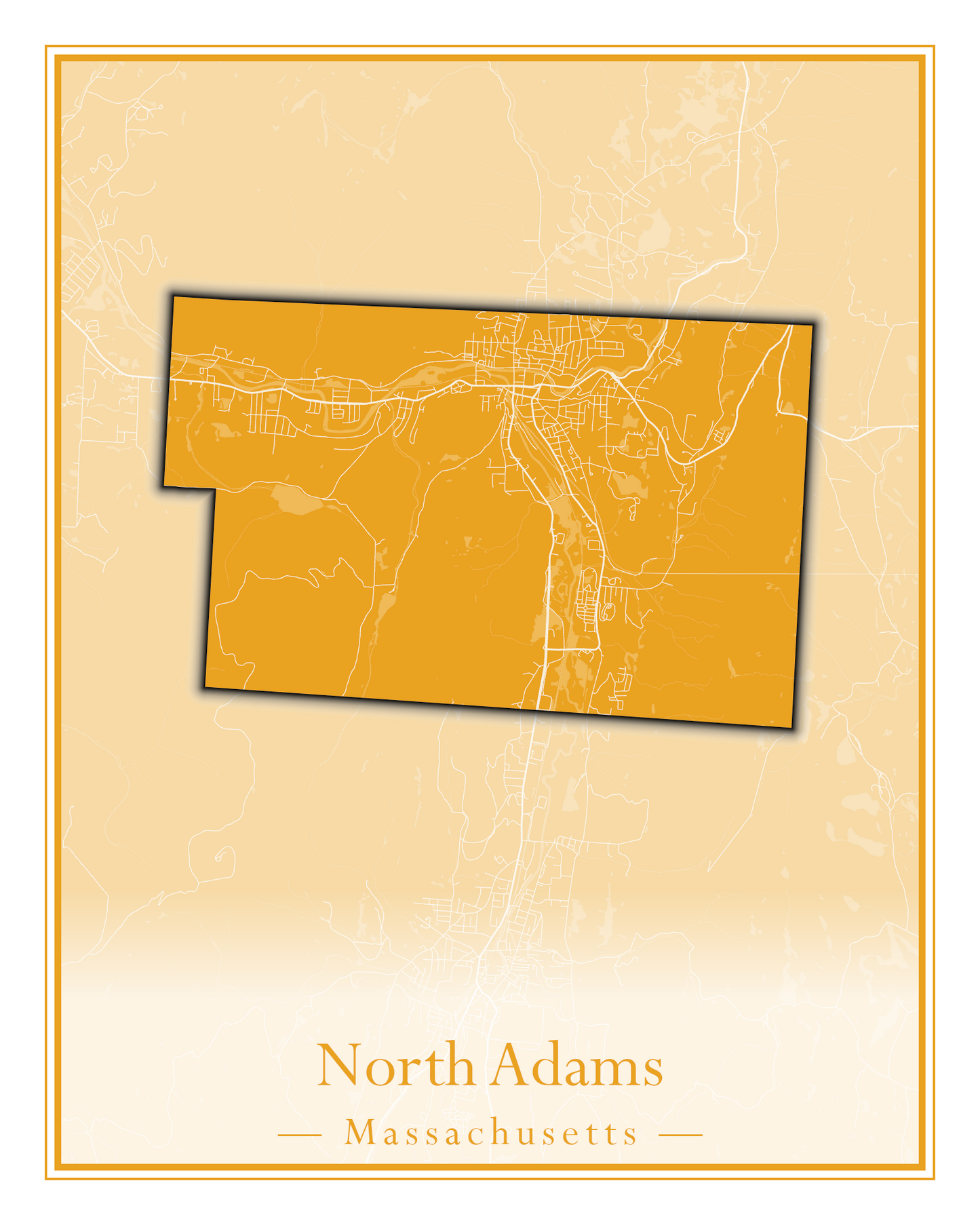 Massachusetts Towns - Street Map (North Adams - North Brookfield)